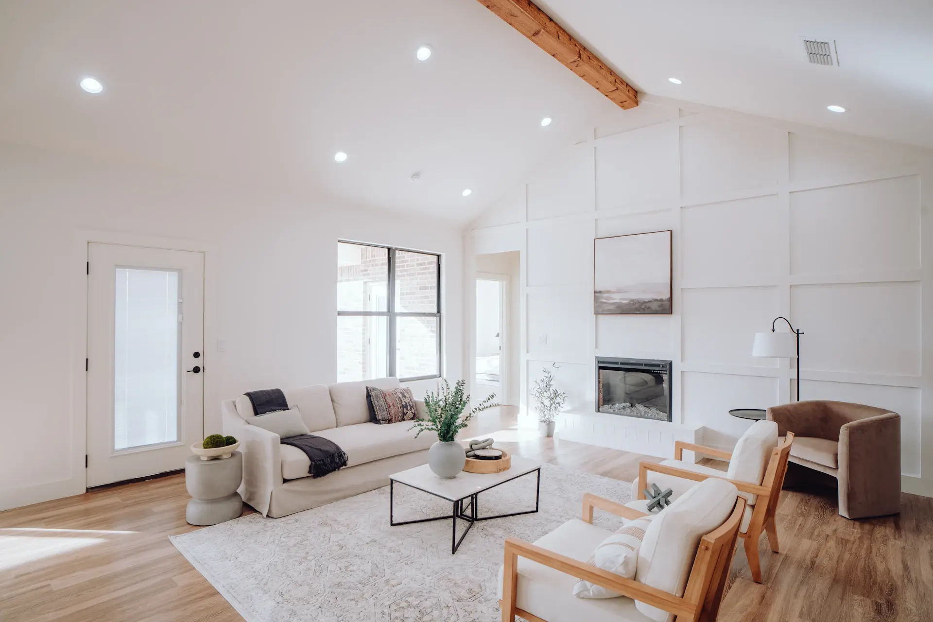Bright cinematic view of a luxury travel moment — clean modern interior with soft natural light
