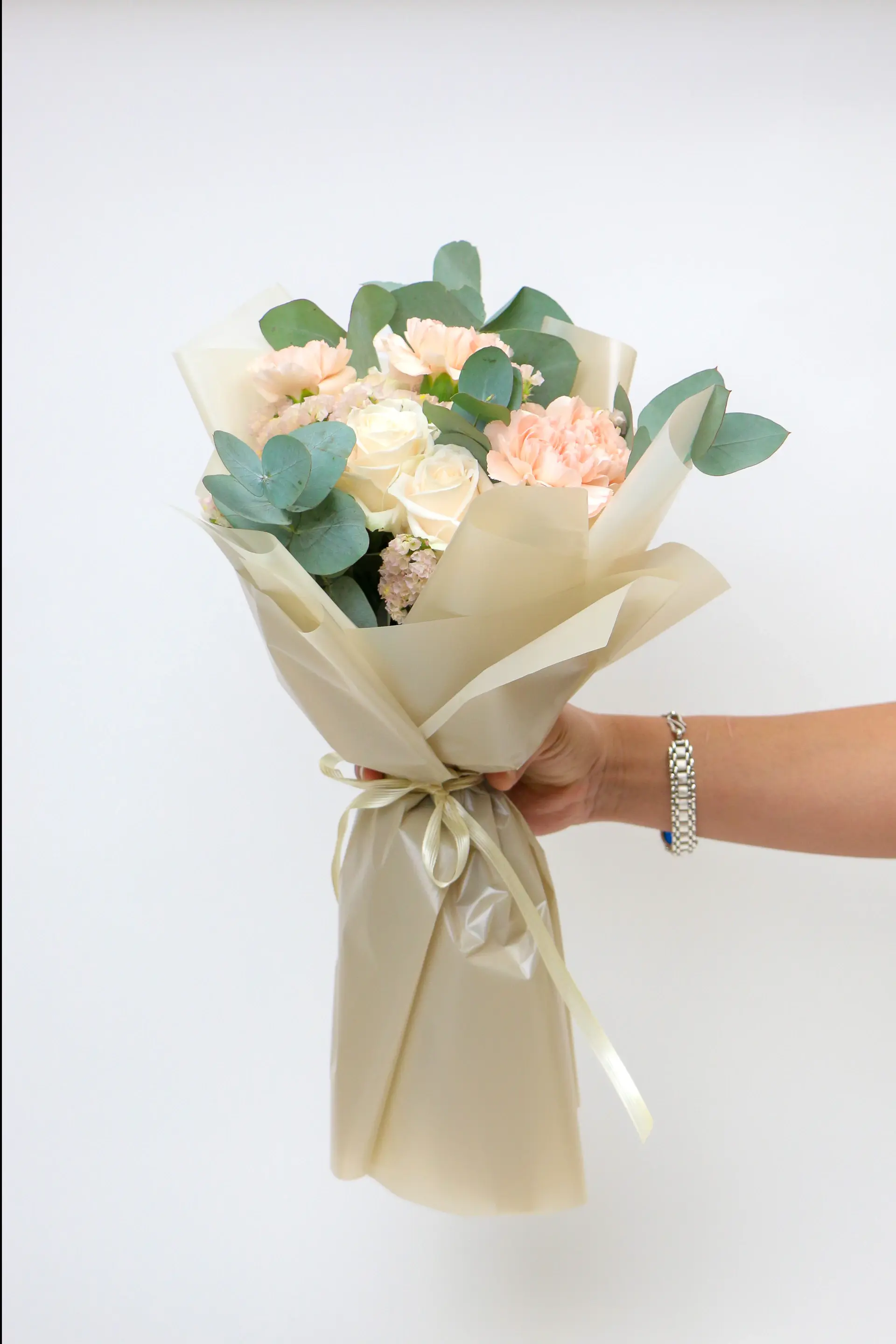 Bó hoa hồng champagne nude Champagne Thầm Lặng