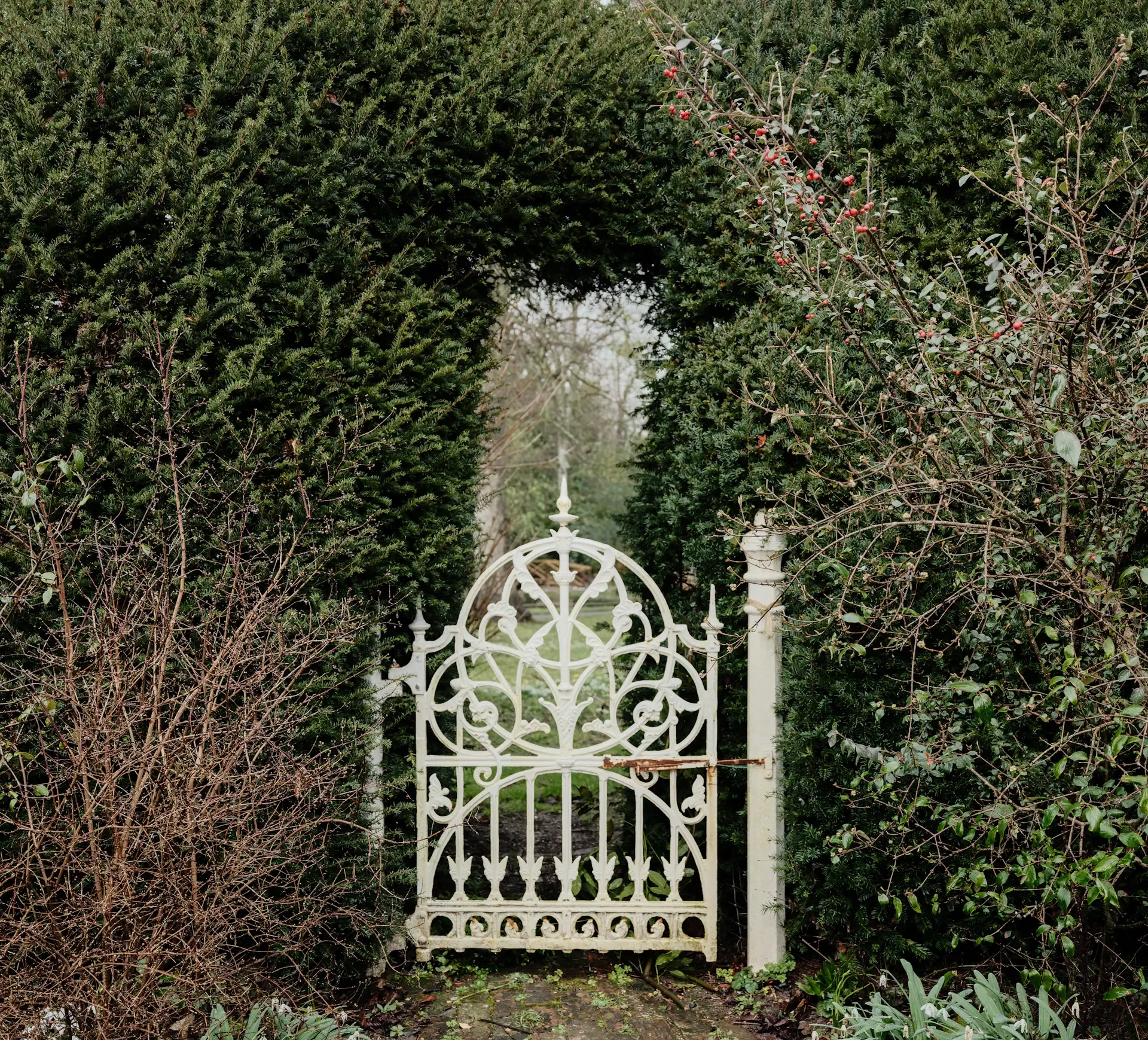 Private gated estate entrance