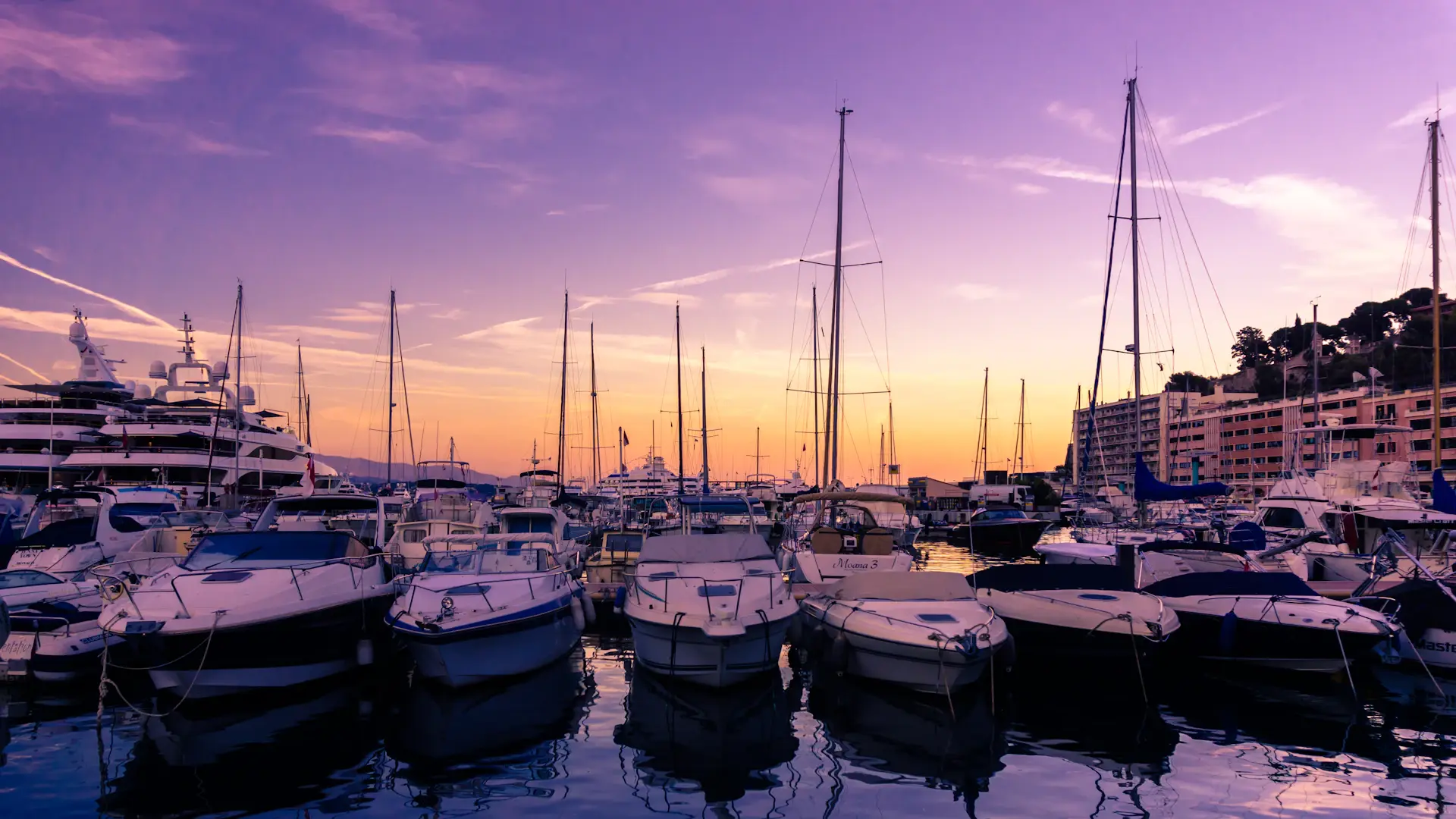 Monaco harbour at dusk