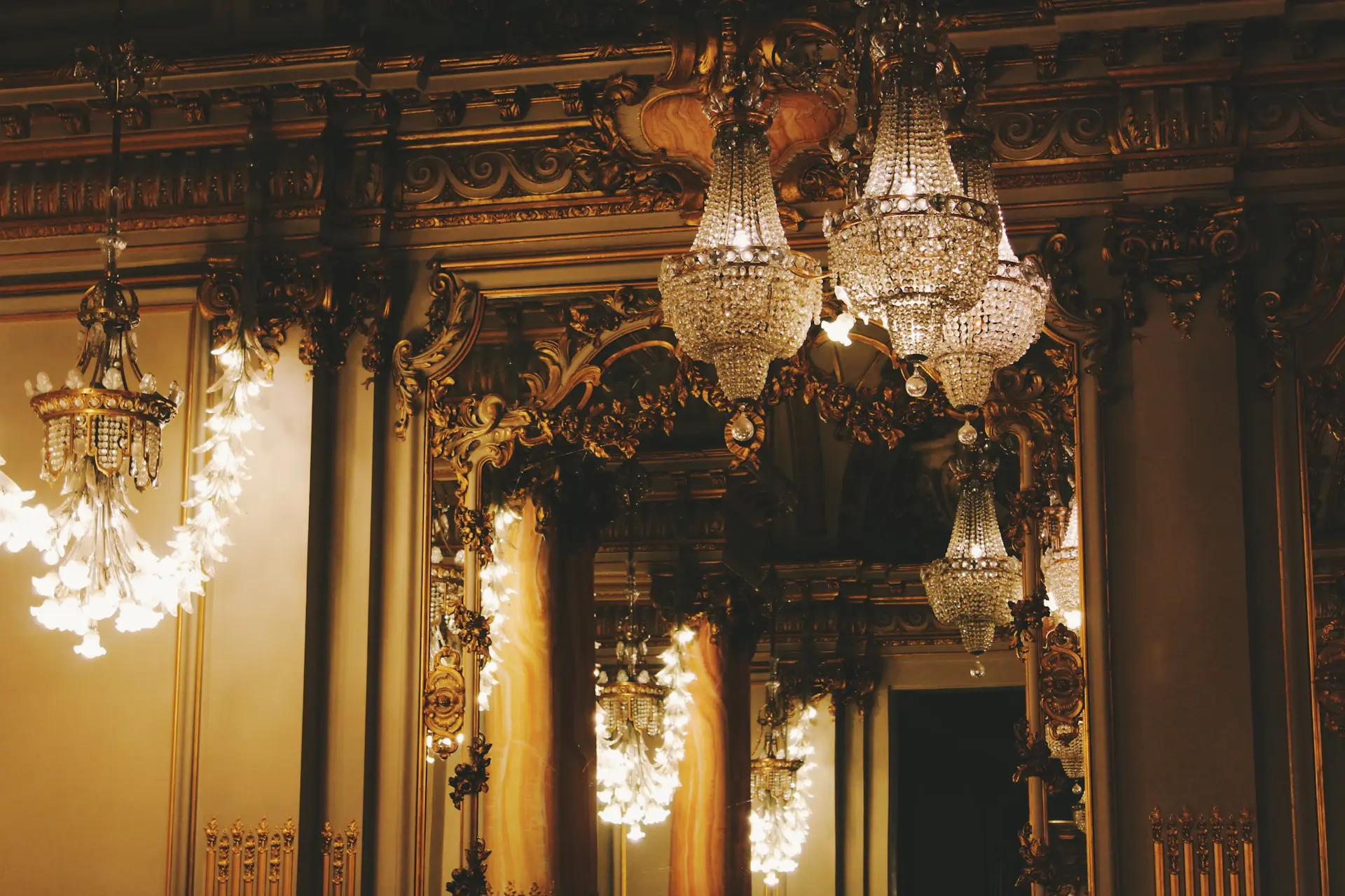 Florists arranging blooms in the palace at dawn