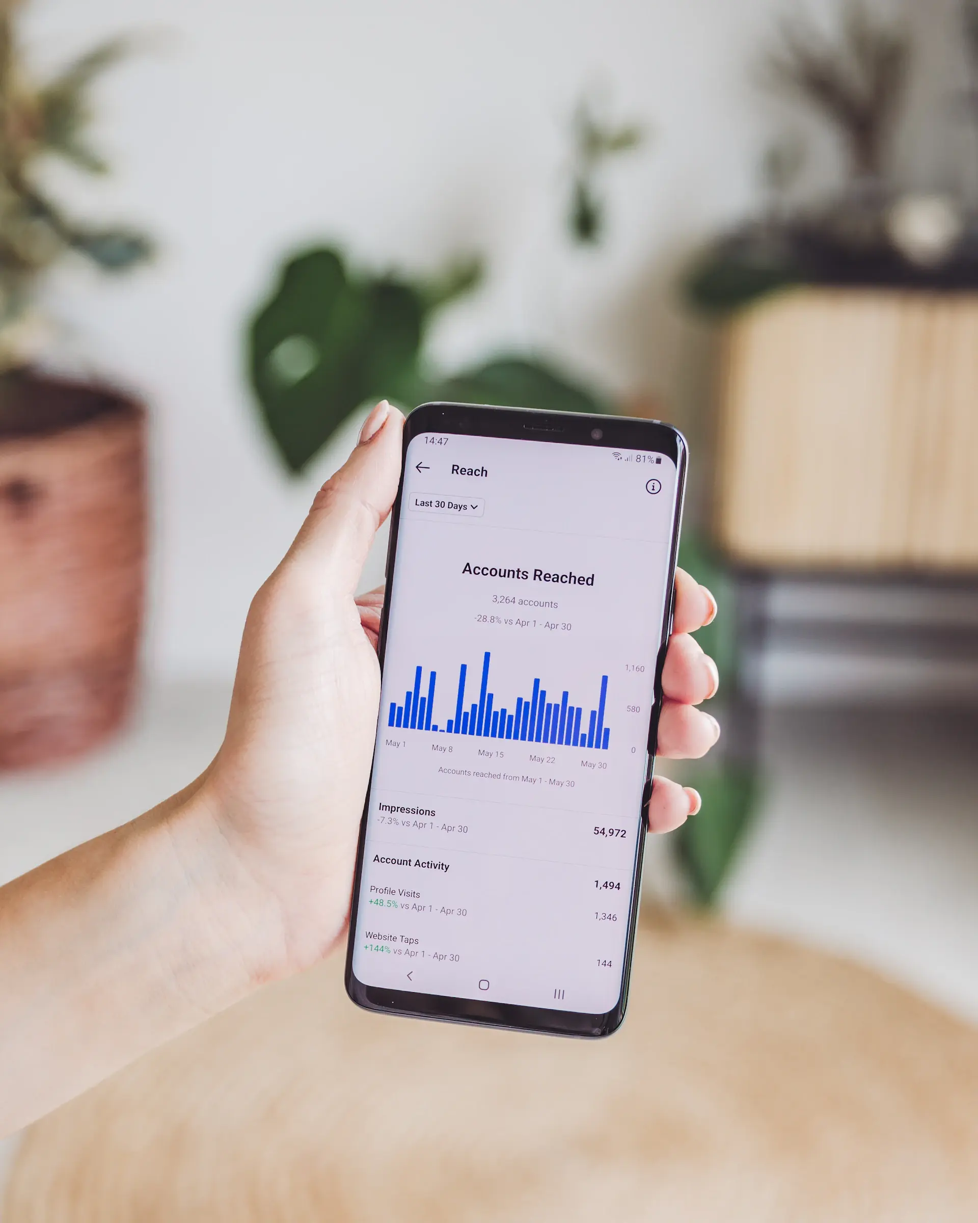 Mobile banking app interface on a smartphone