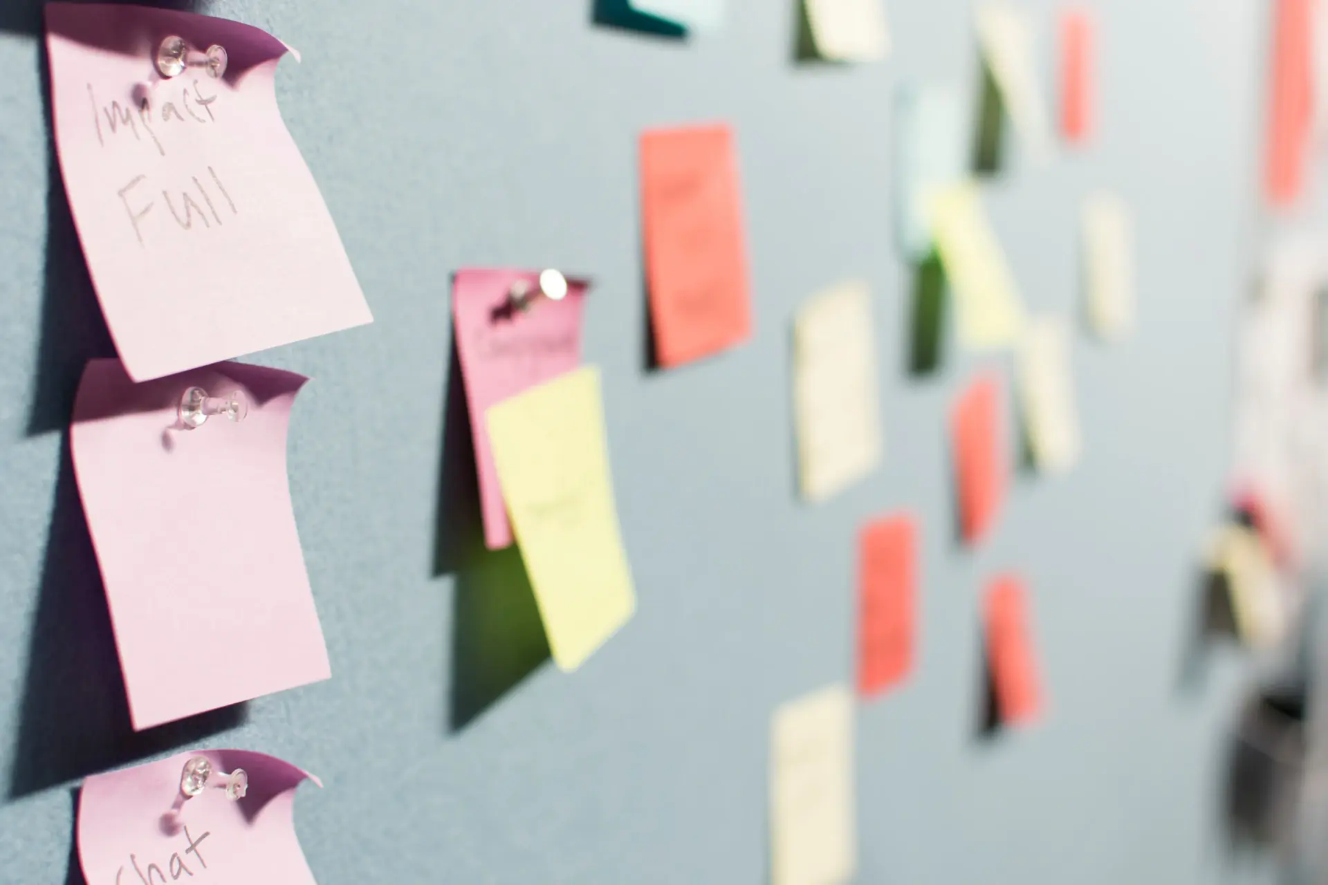 Discovery workshop with sticky notes and research