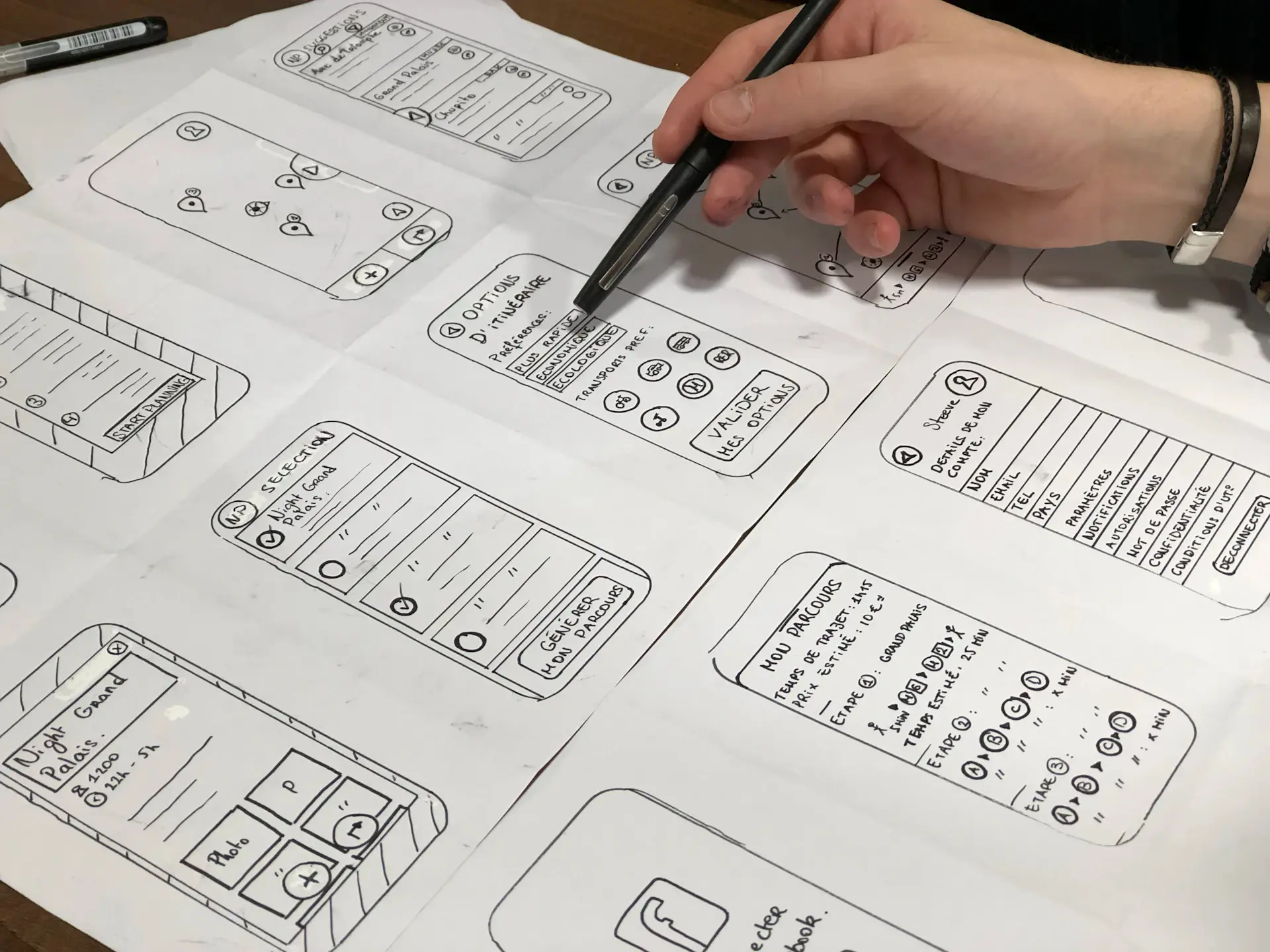 UI UX wireframe and design system board