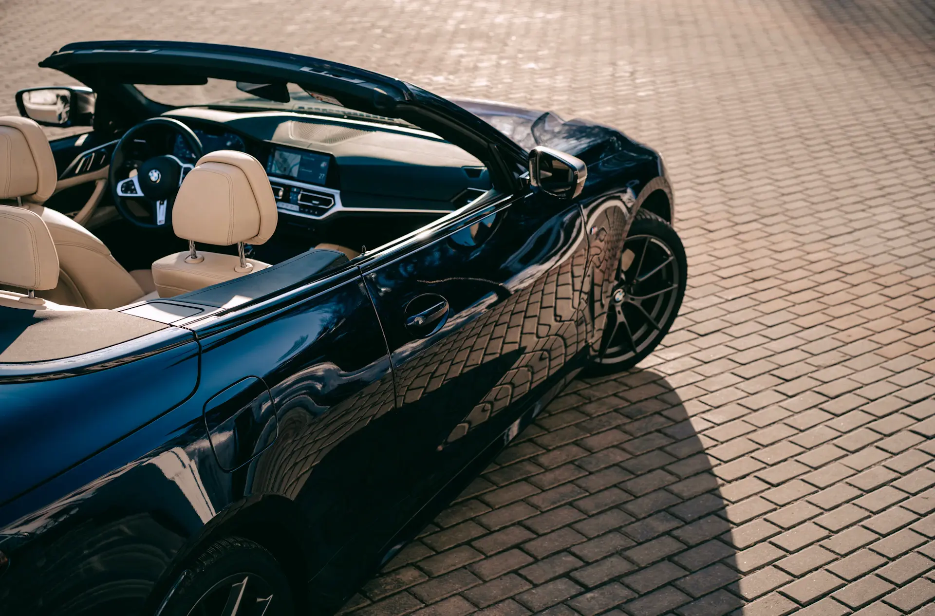 The Aurelia Convertible luxury motorcar with roof open