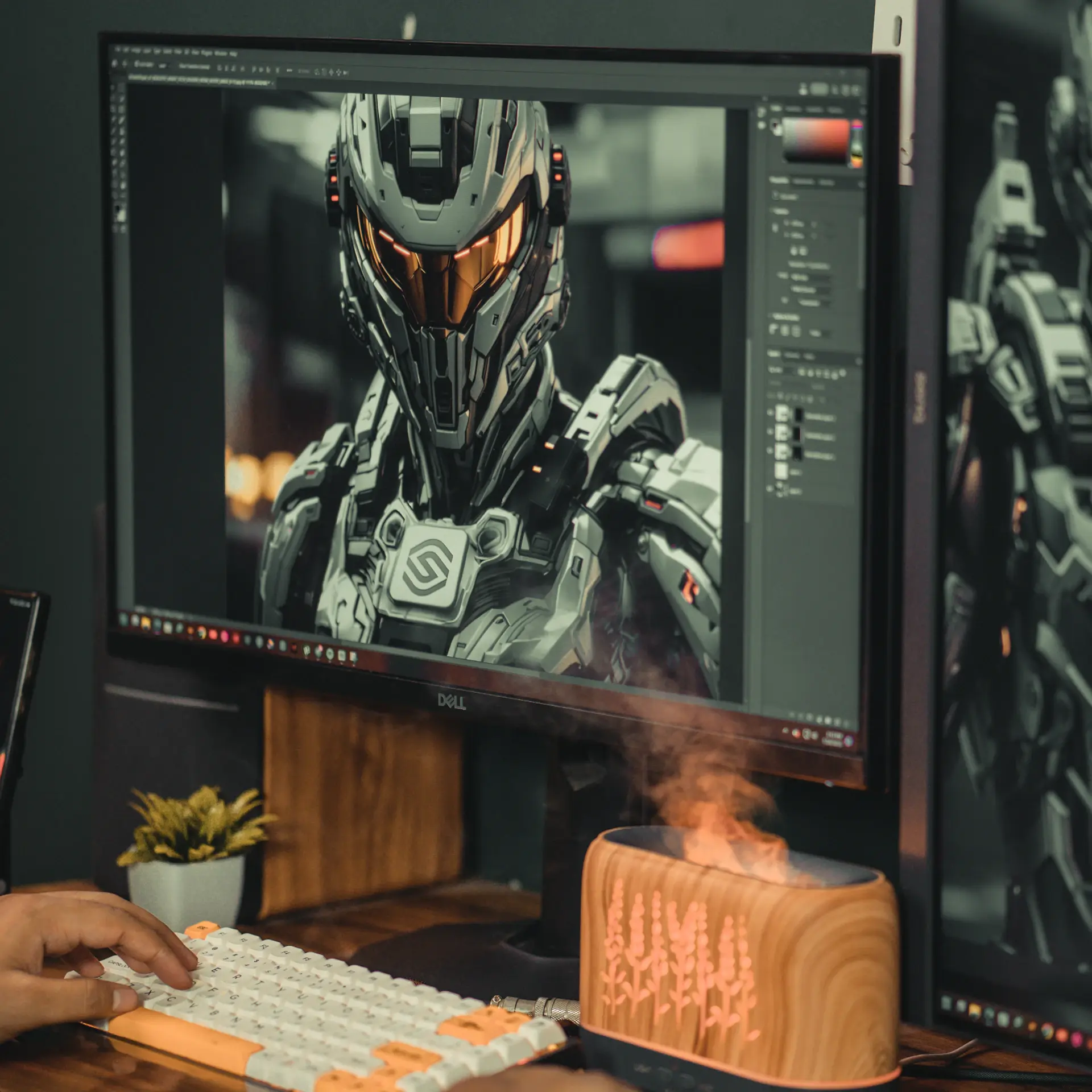 Designer working at a studio desk