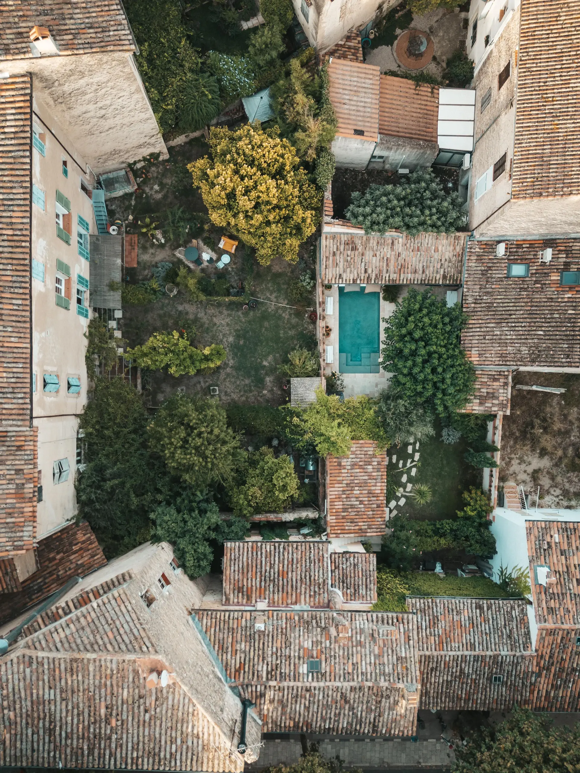 A secluded garden courtyard within a private estate