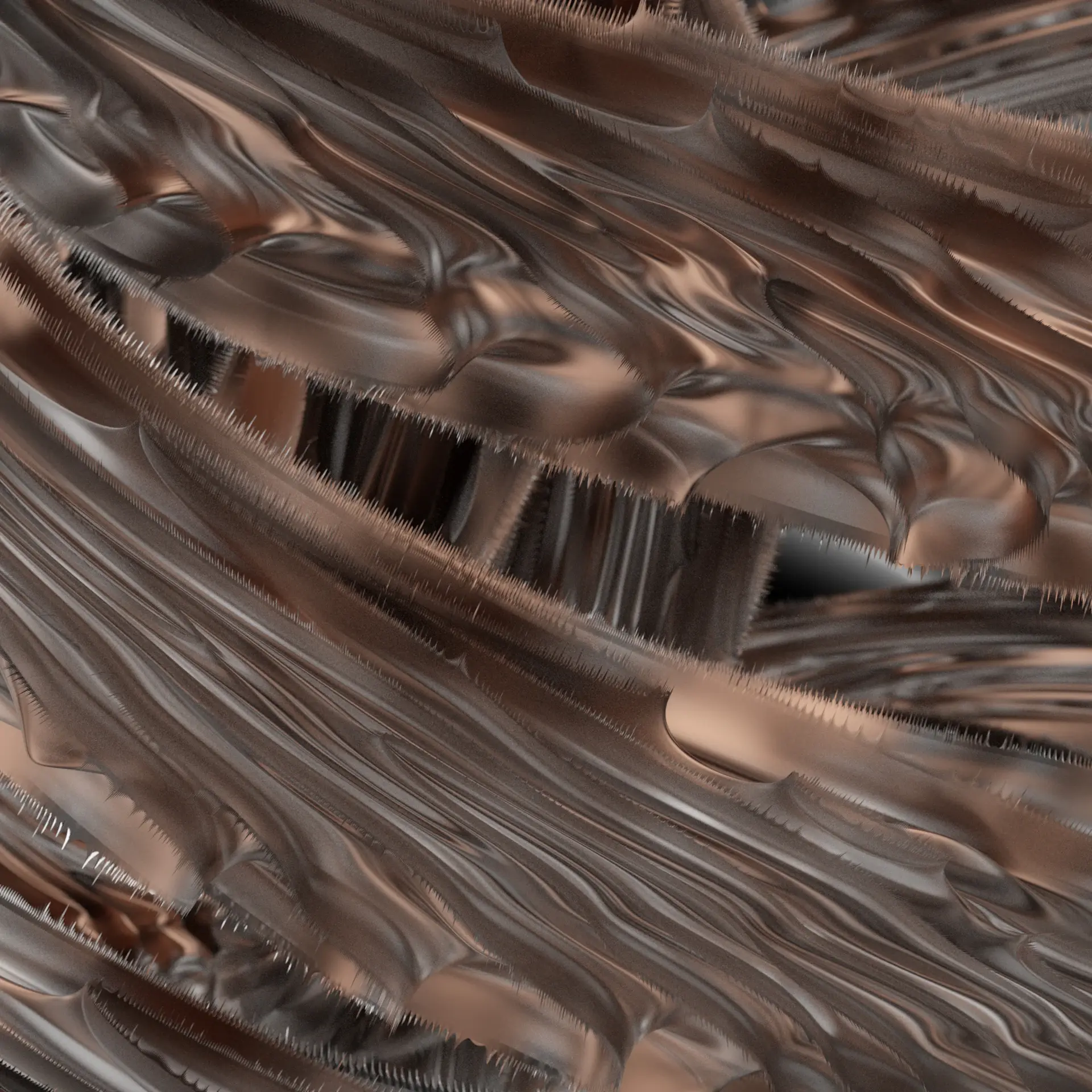 Macro of dark midnight bronze lacquer finish