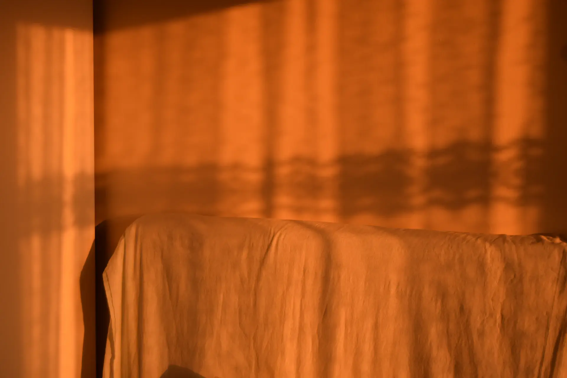 Warm cinematic treatment suite at golden hour