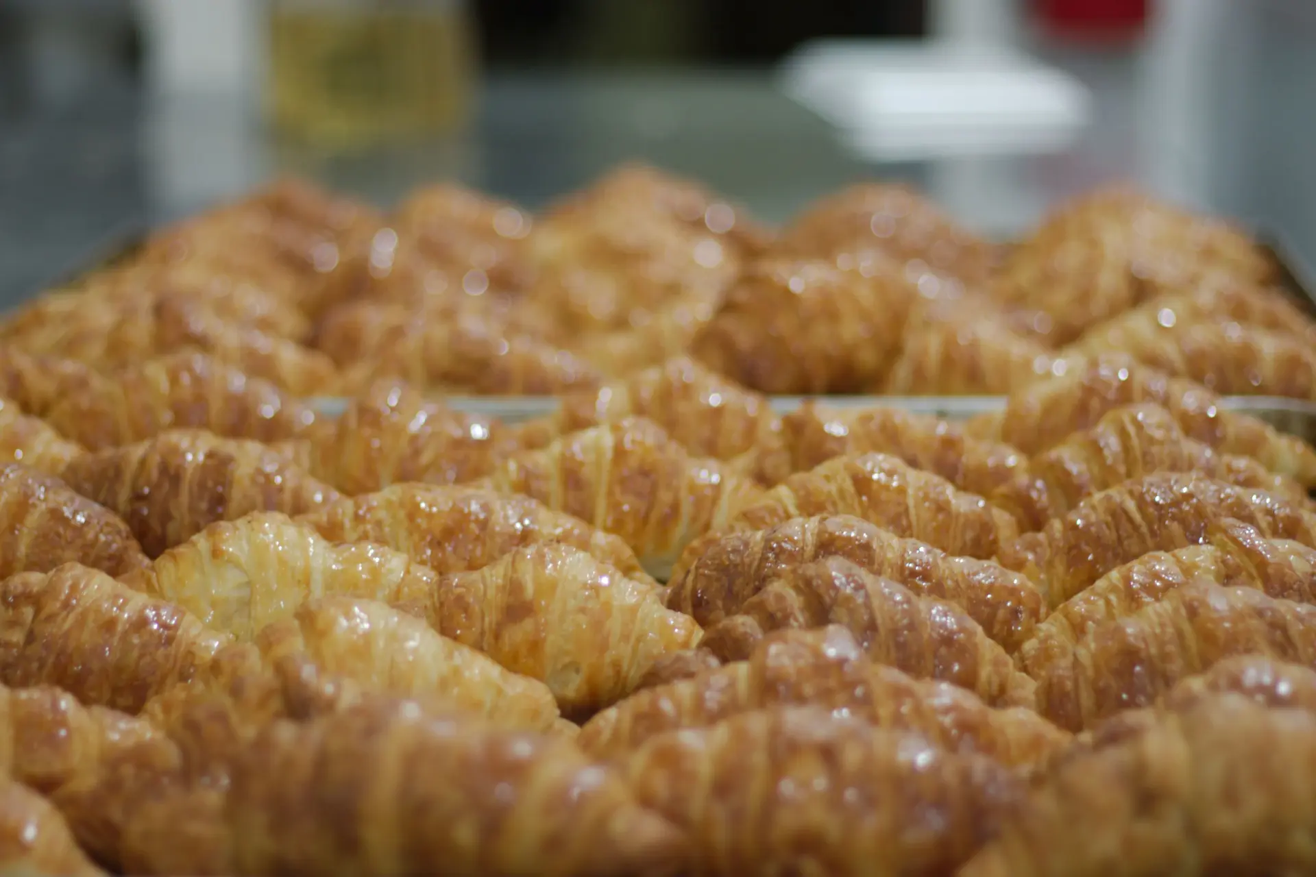 Tray of croissants