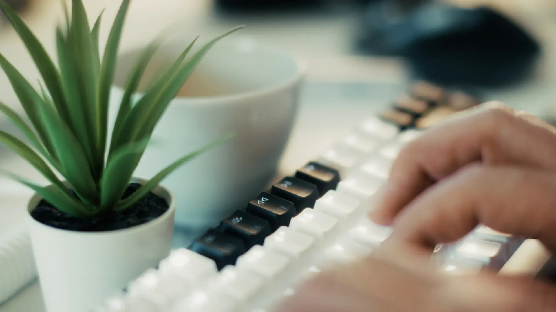 Writer drafting an article at a desk
