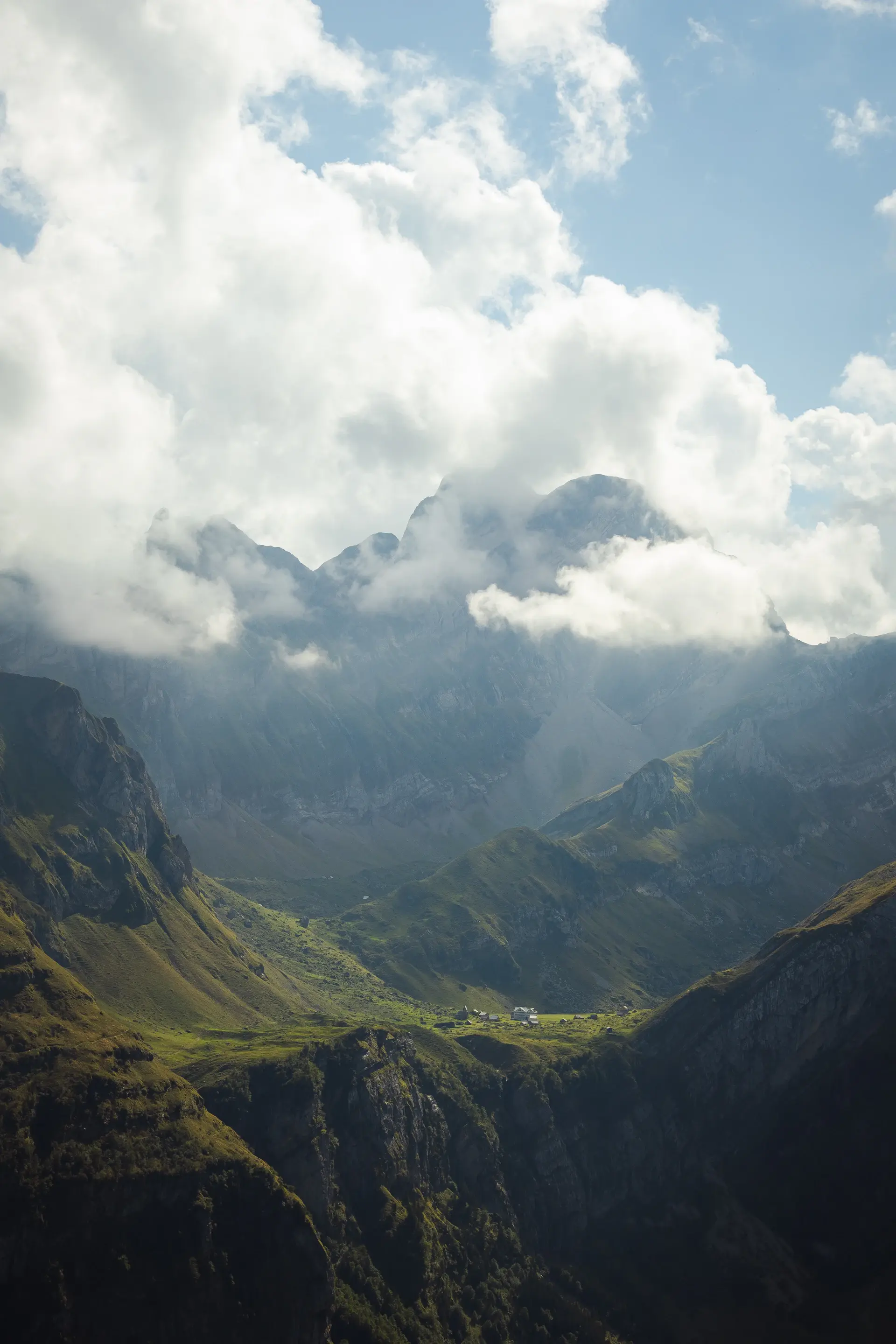 Clouds building fast over an exposed alpine pass
