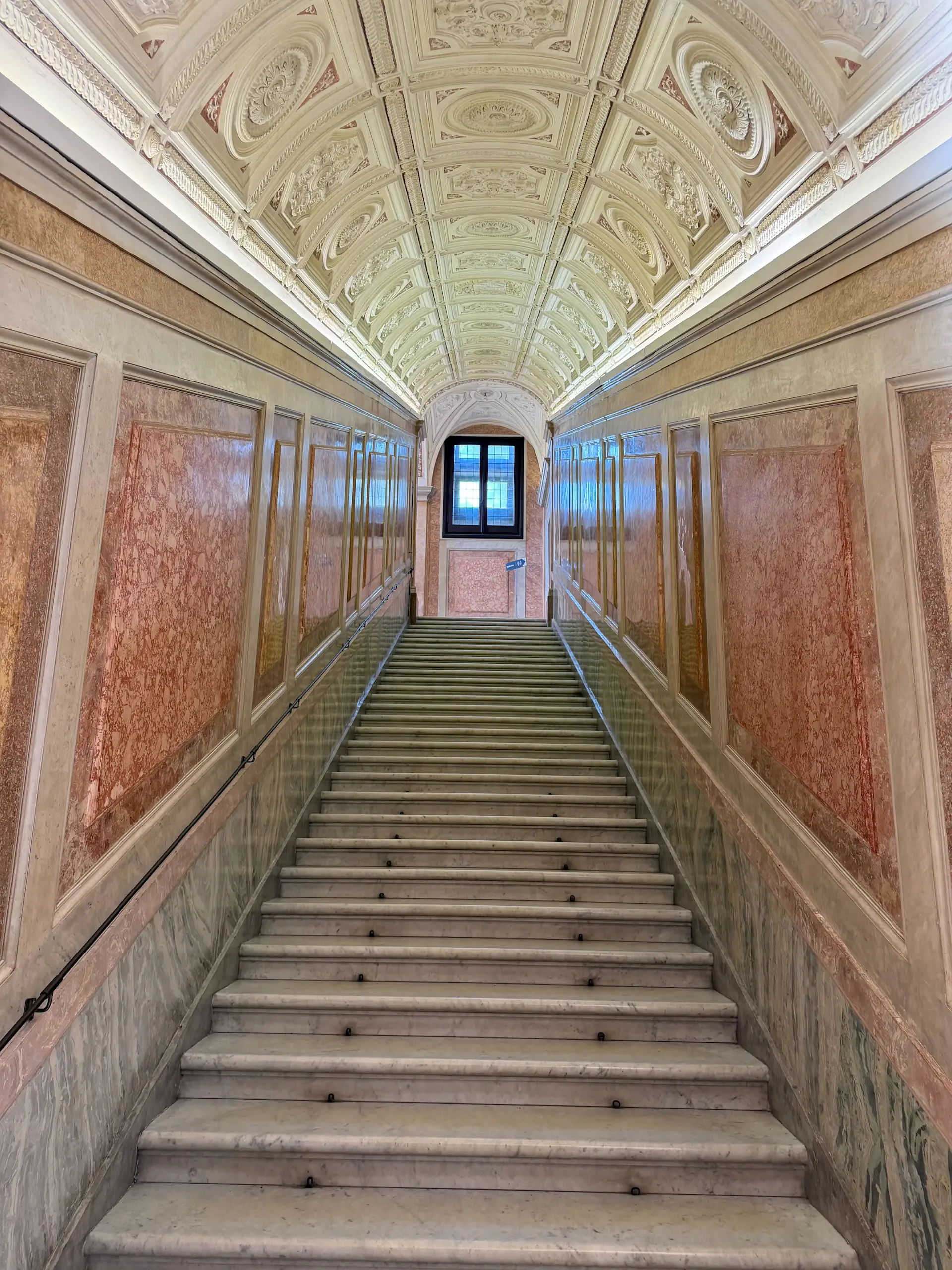 Bride descending the grand palace staircase