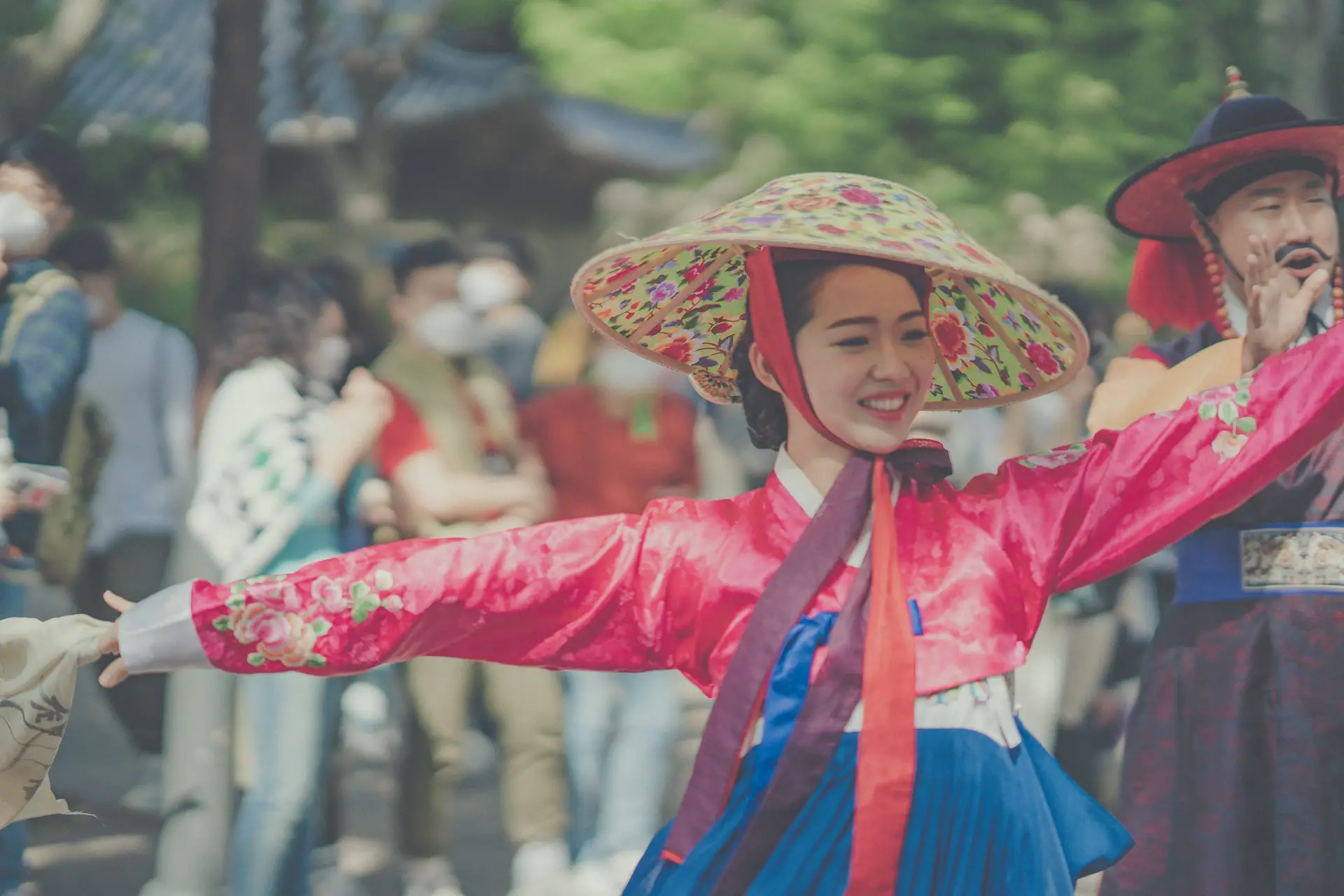 Smiling scholarship recipient studying in Korea