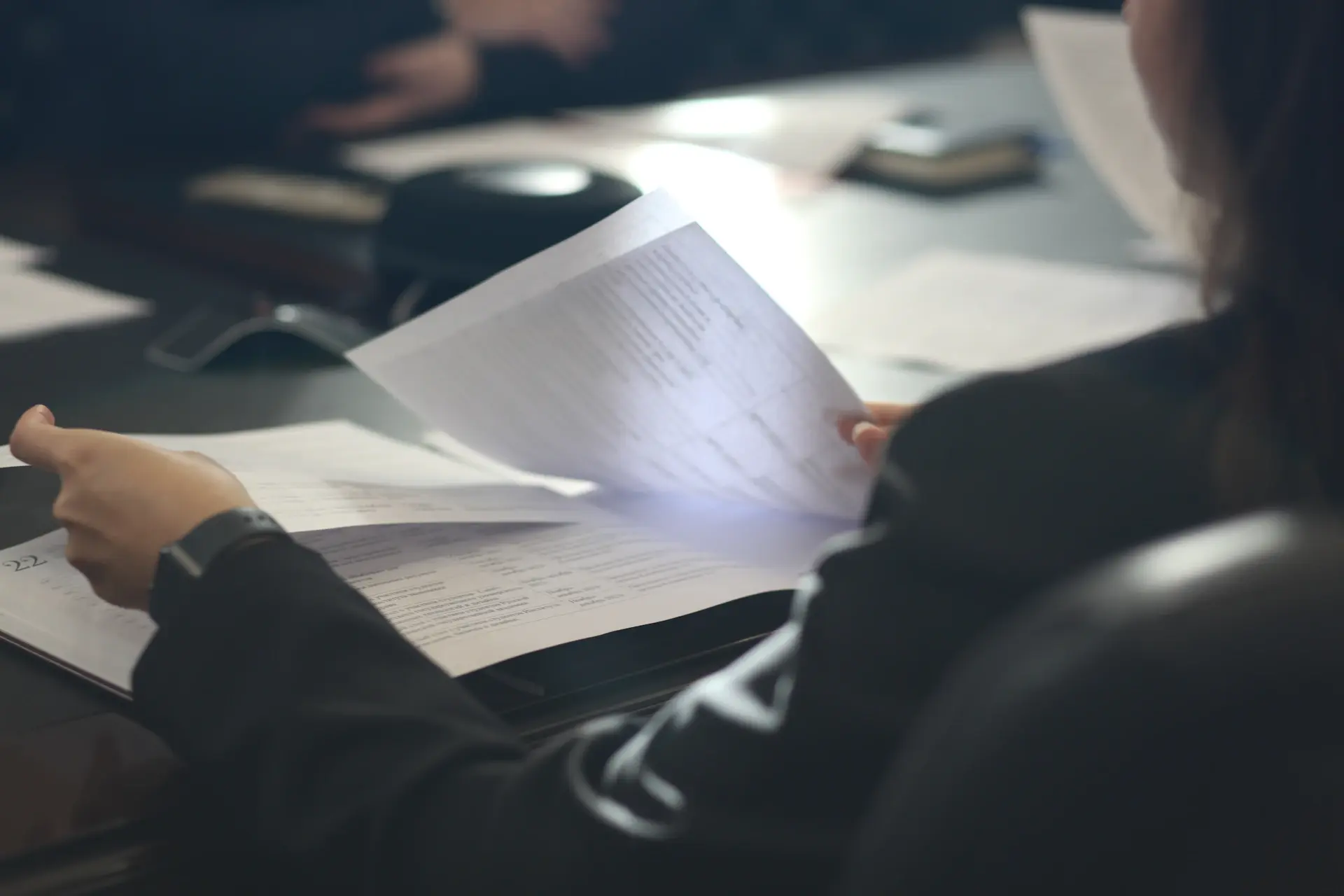 Student reviewing documents before a visa appointment