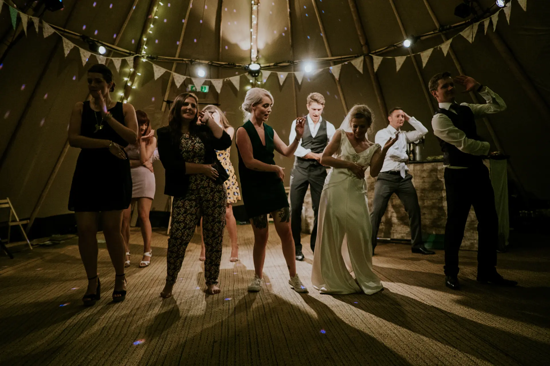 Joyful guests dancing late into the night