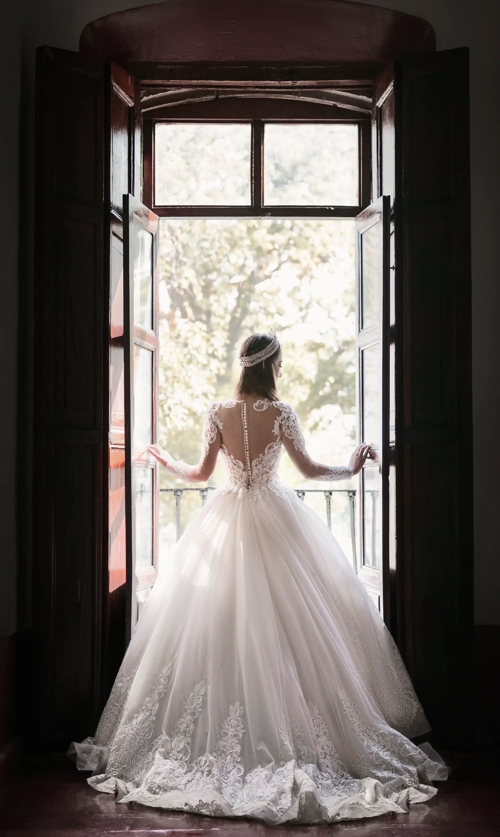 A bride in an understated elegant gown