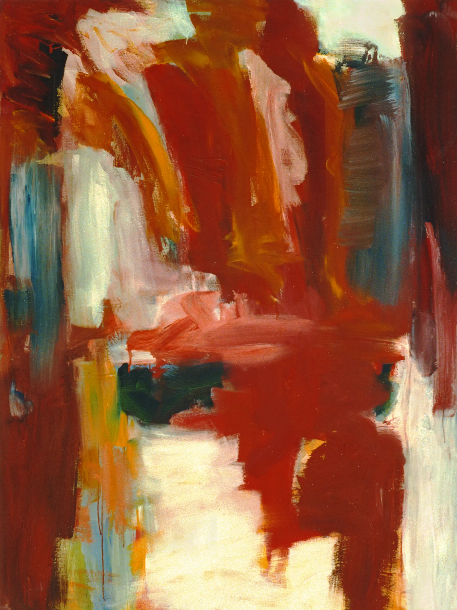 Still Hours by Lien Truong — abstract oil painting in warm earth tones