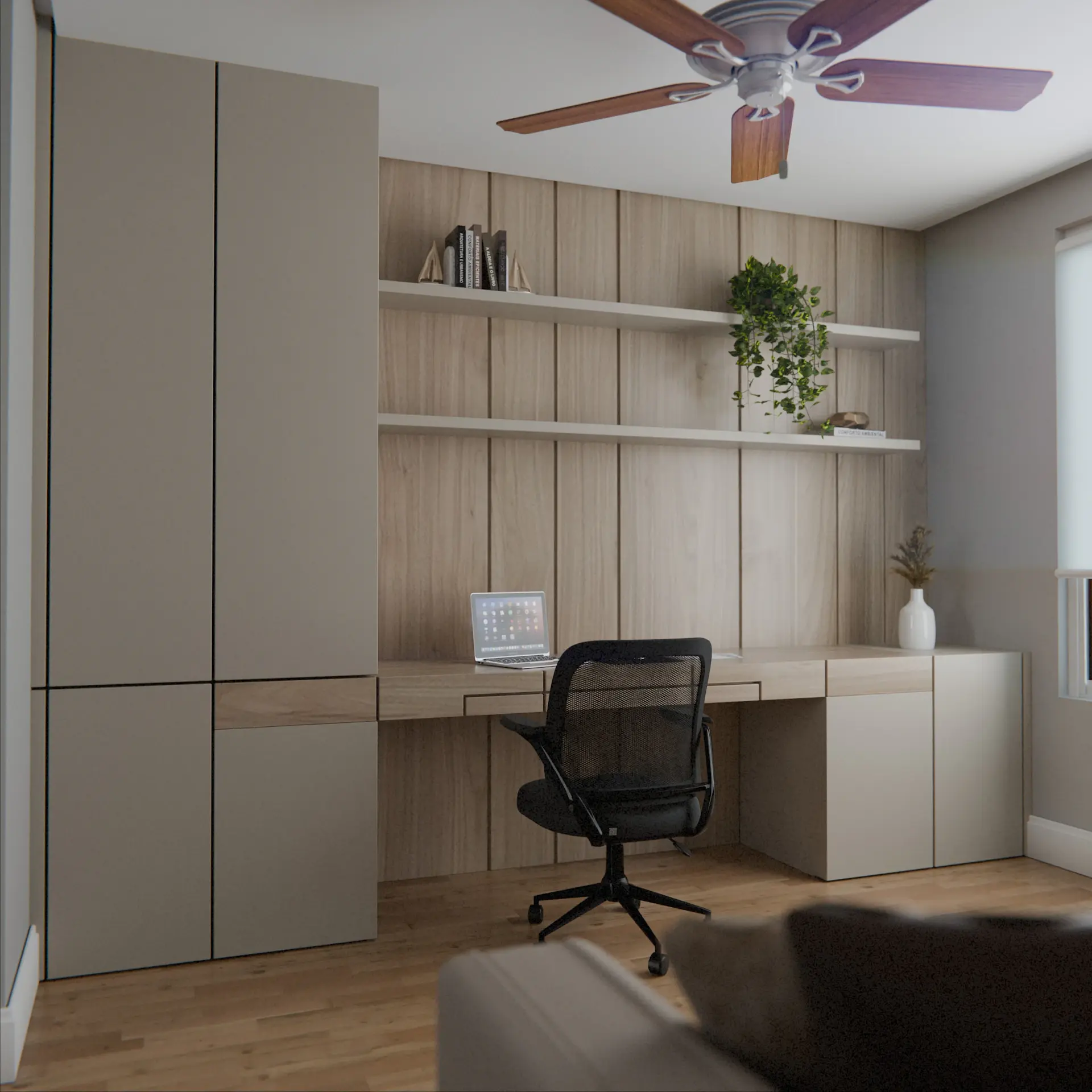 Phòng khách tông màu đất ấm với gỗ và vải linen