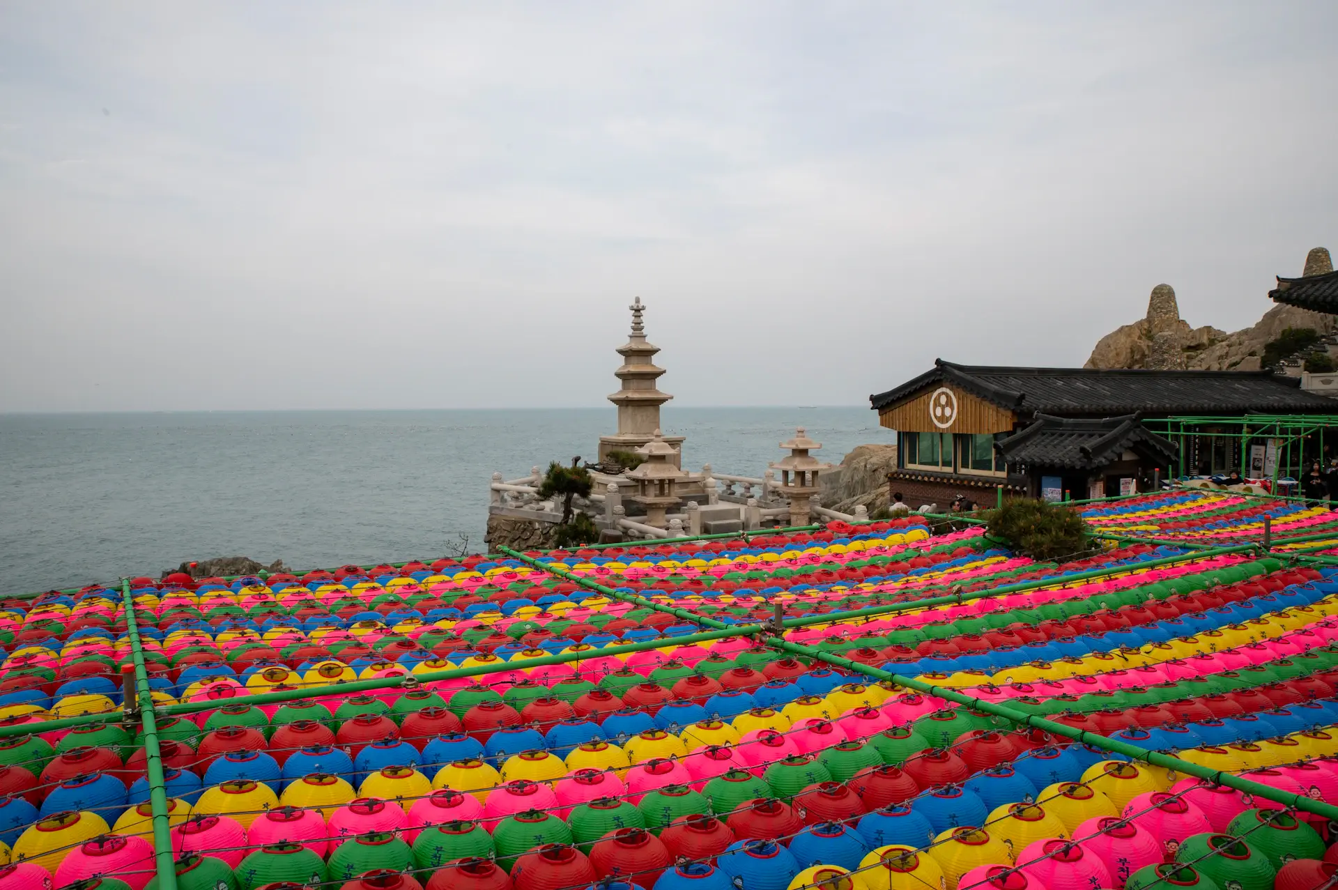 Busan coastline with colorful seaside neighborhoods
