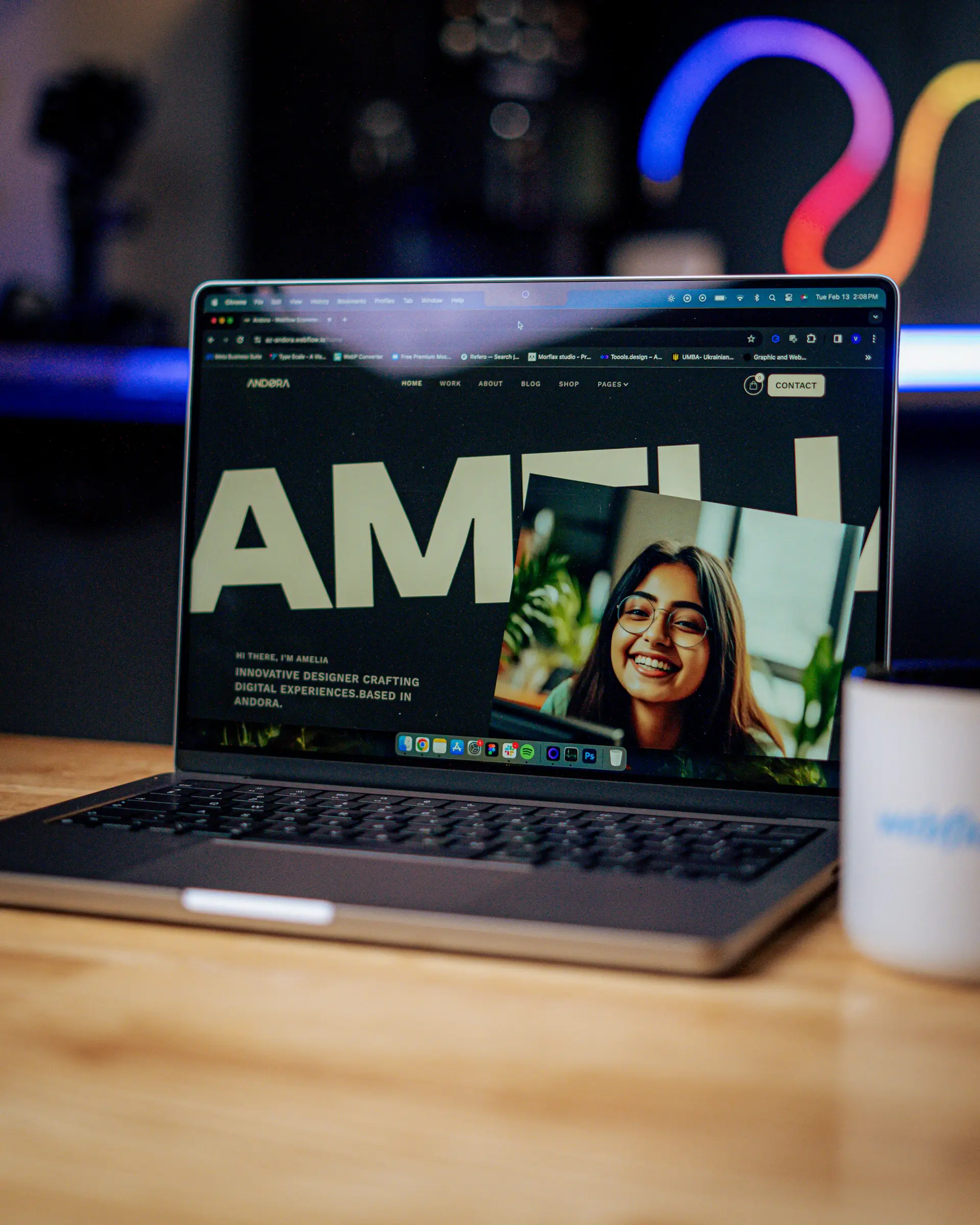 Premium custom website displayed on a laptop
