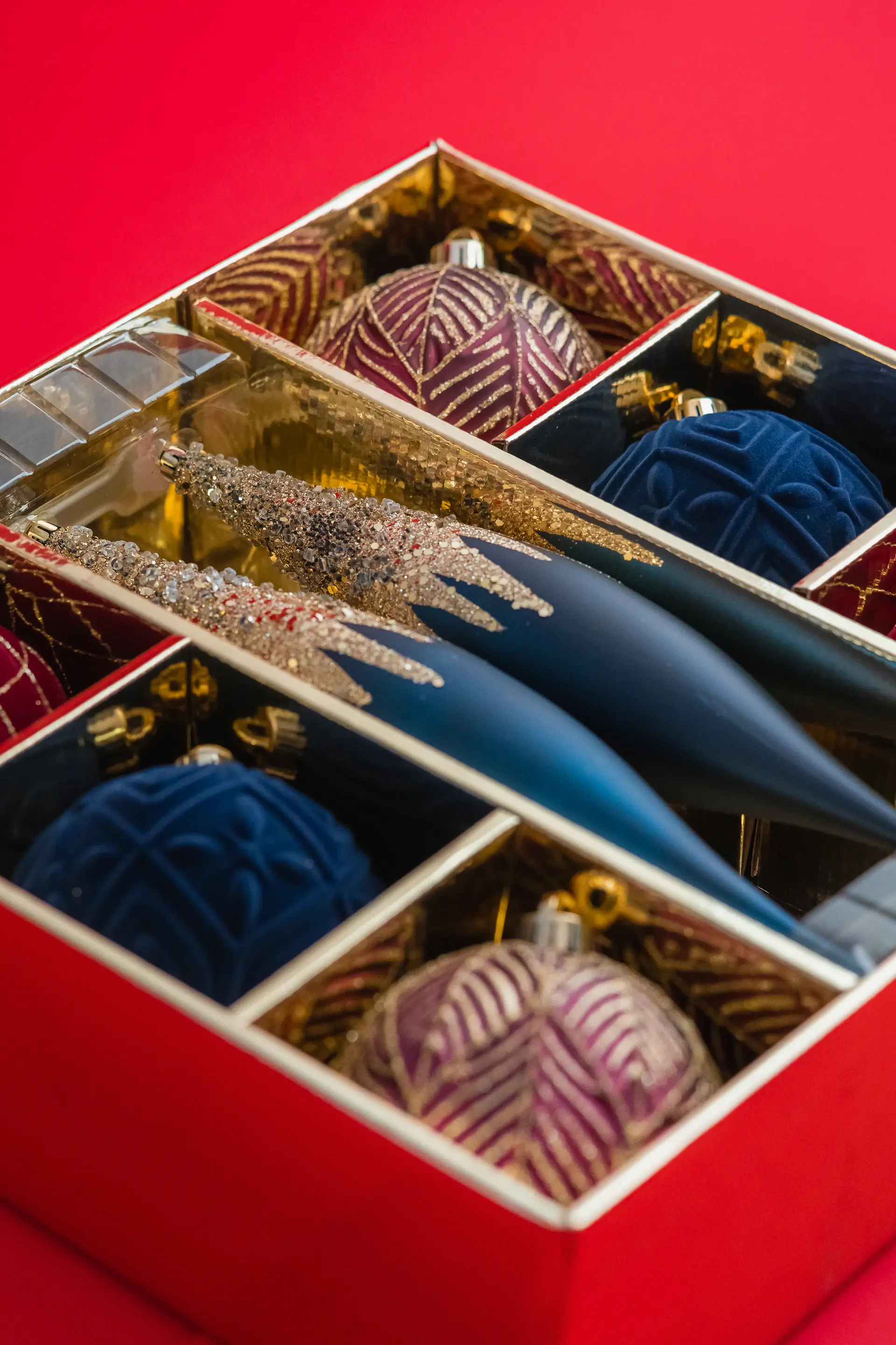 A vintage champagne gift set with two crystal flutes in a presentation box