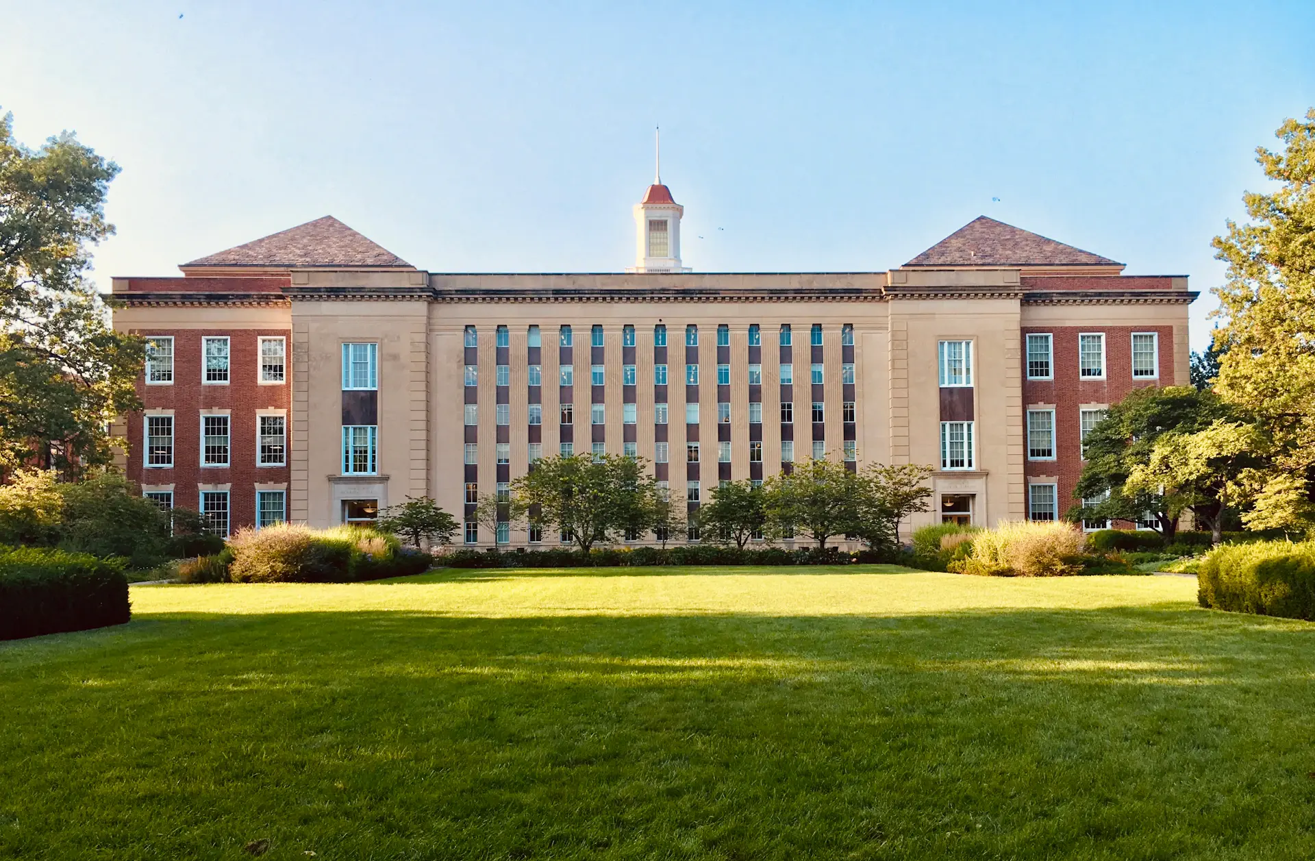 Historic university quad at golden hour in Seoul