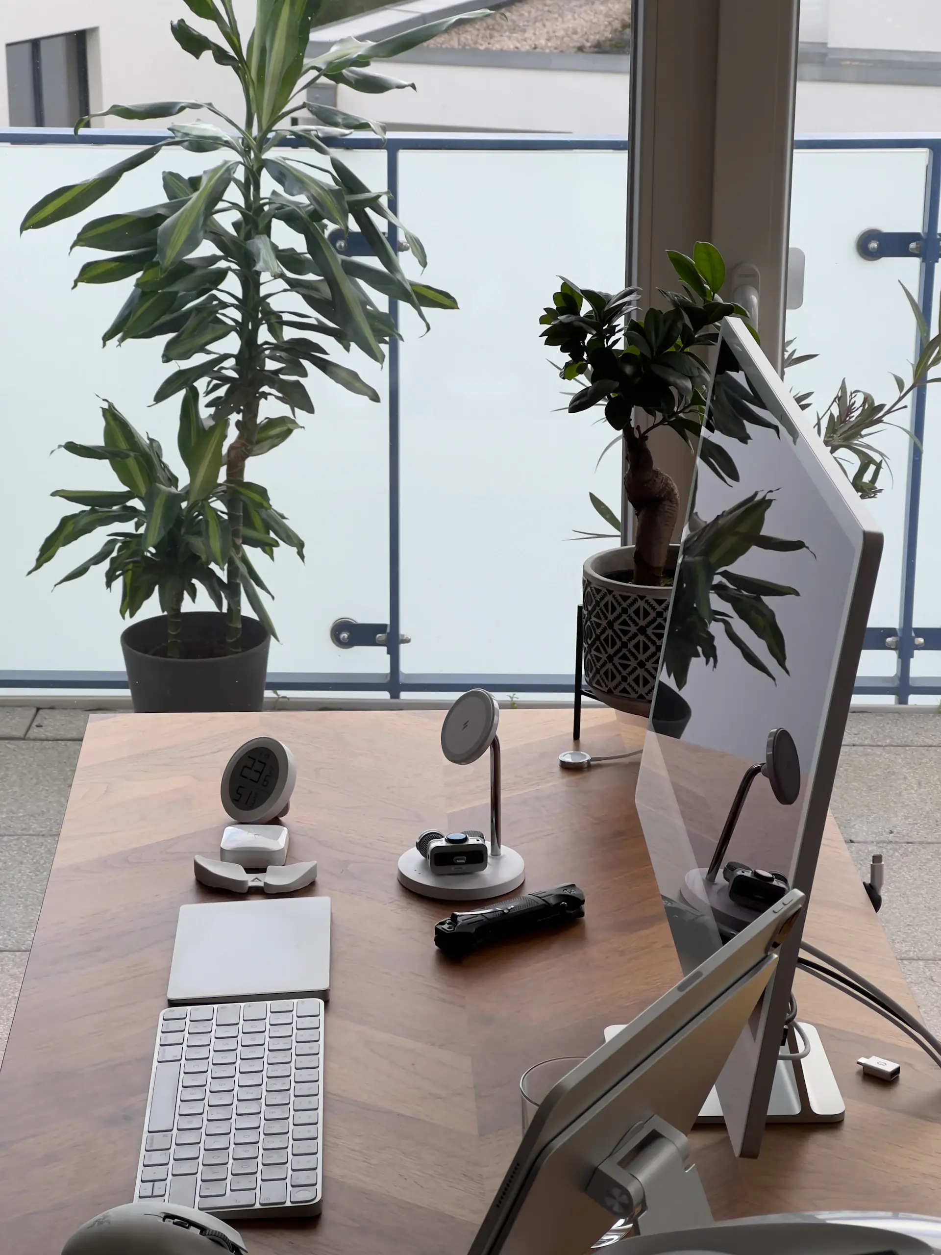 Modern workspace surrounded by greenery