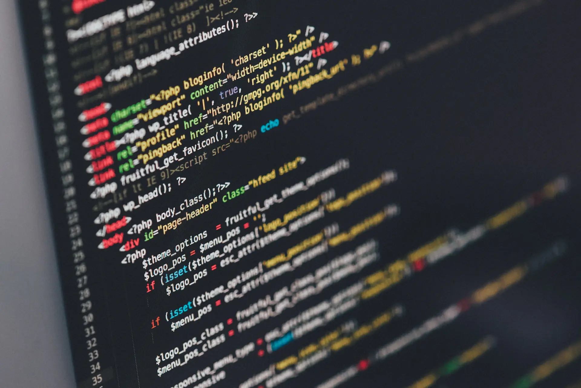 Dark high-contrast website design mockup in a browser frame