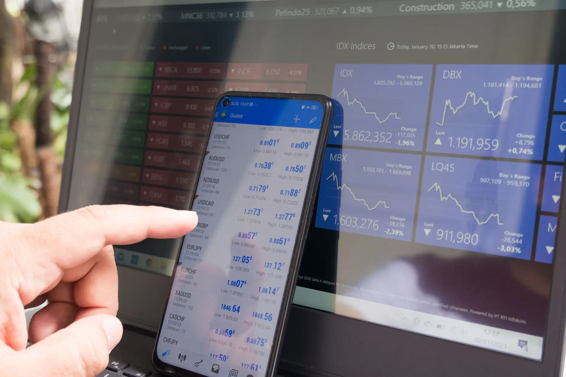 Nvidia GPU stock chart on a screen