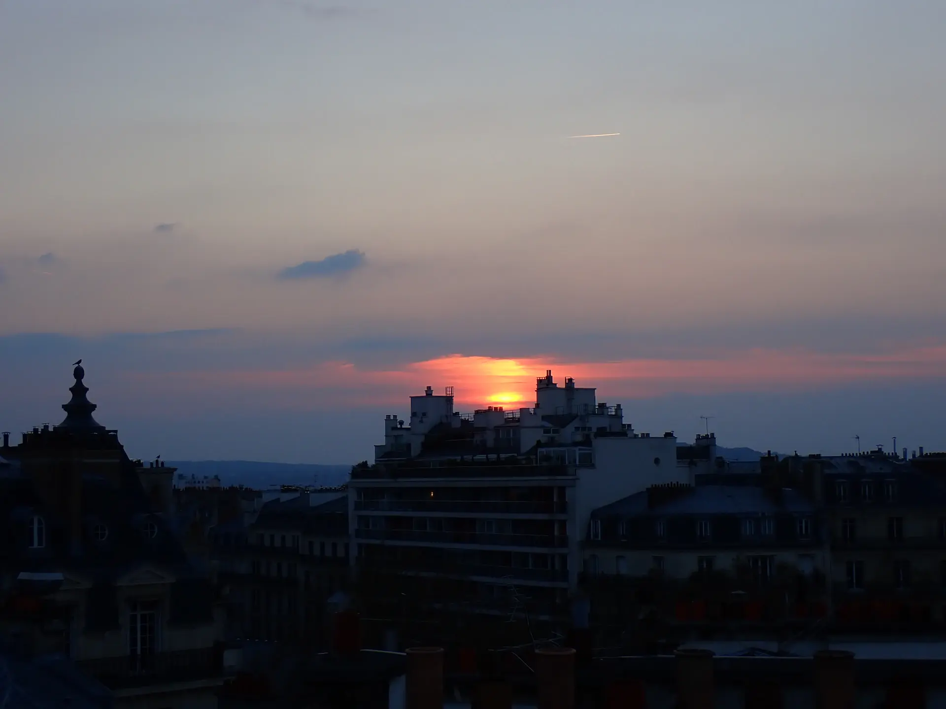 Parisian rooftops at golden hour