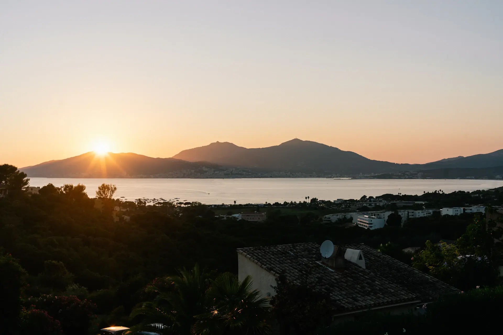 Mediterranean coastline at golden hour