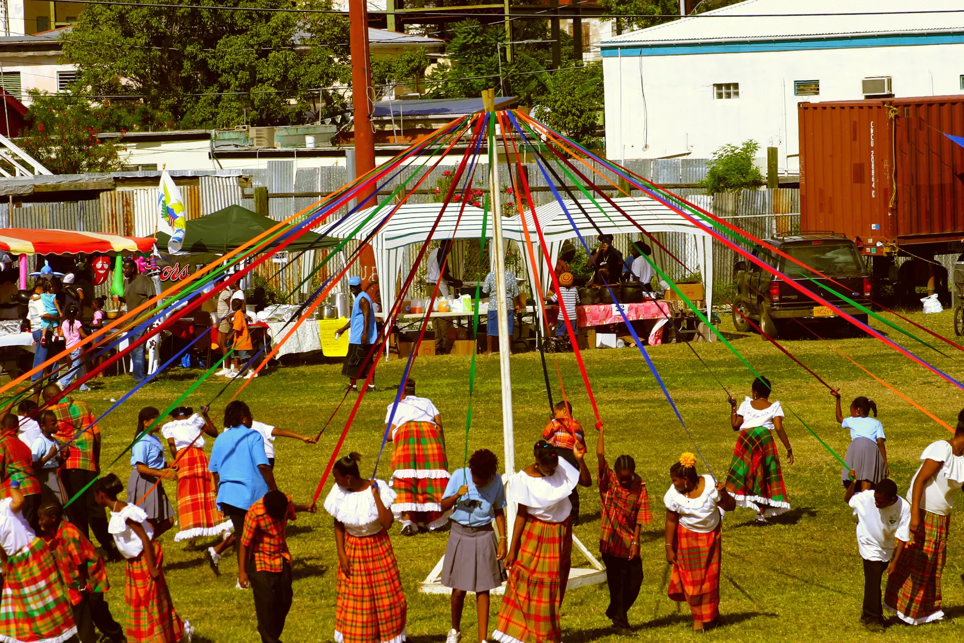 Students celebrating at a traditional cultural festival