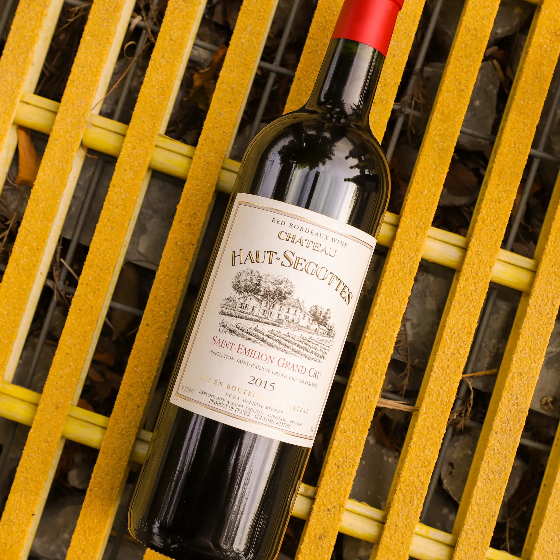 Glass of full-bodied Bordeaux red wine