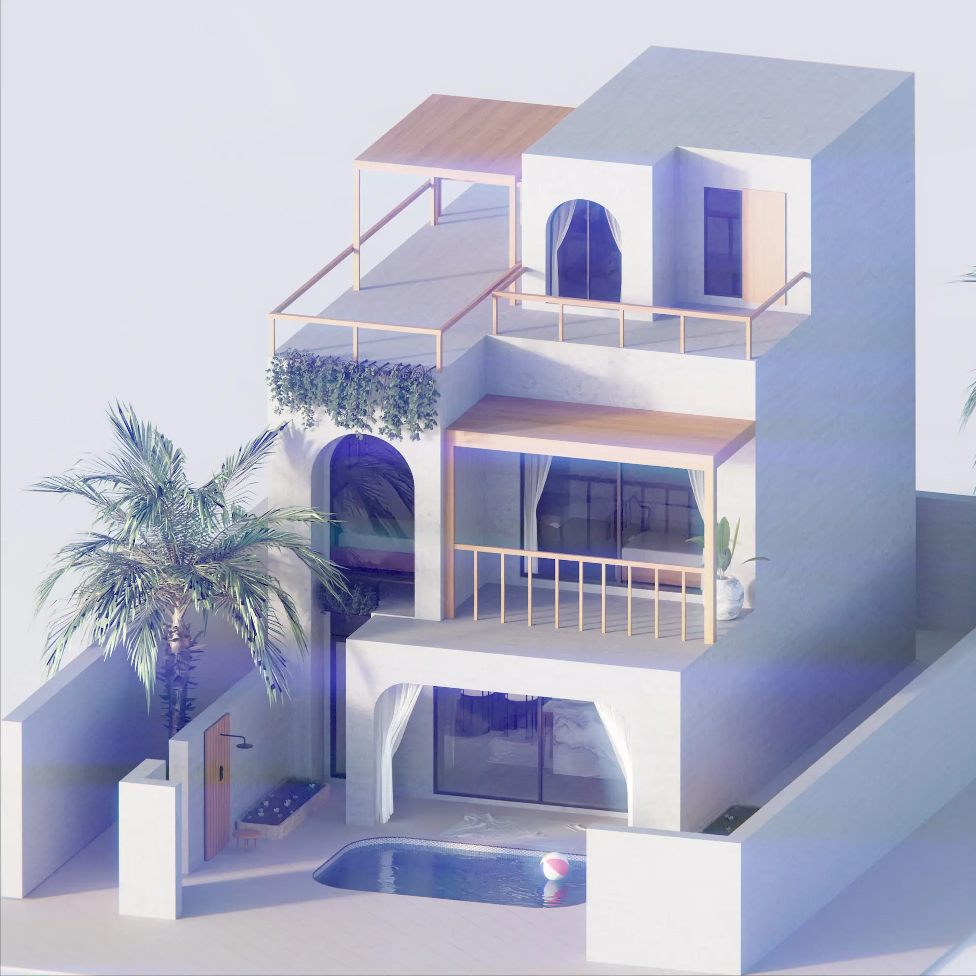 Mediterranean villa above a quiet bay