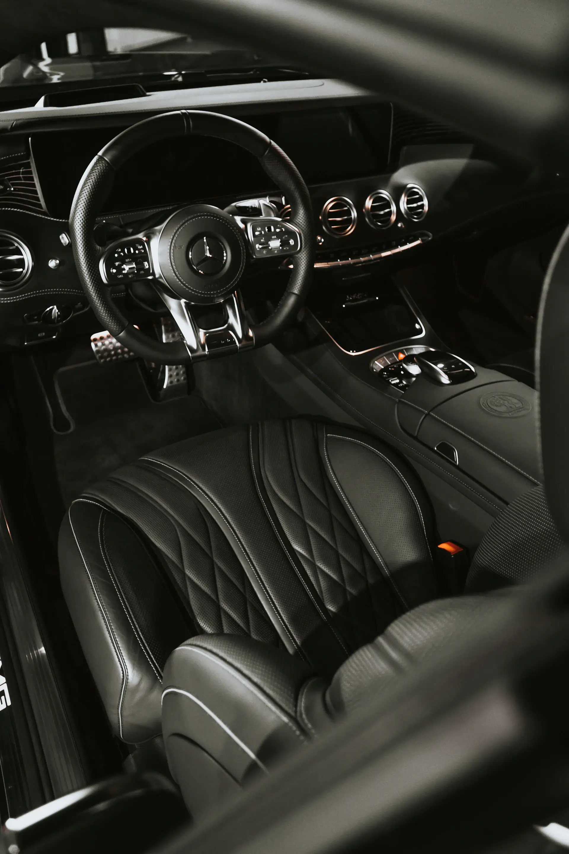 Detail of an acoustically engineered luxury car cabin