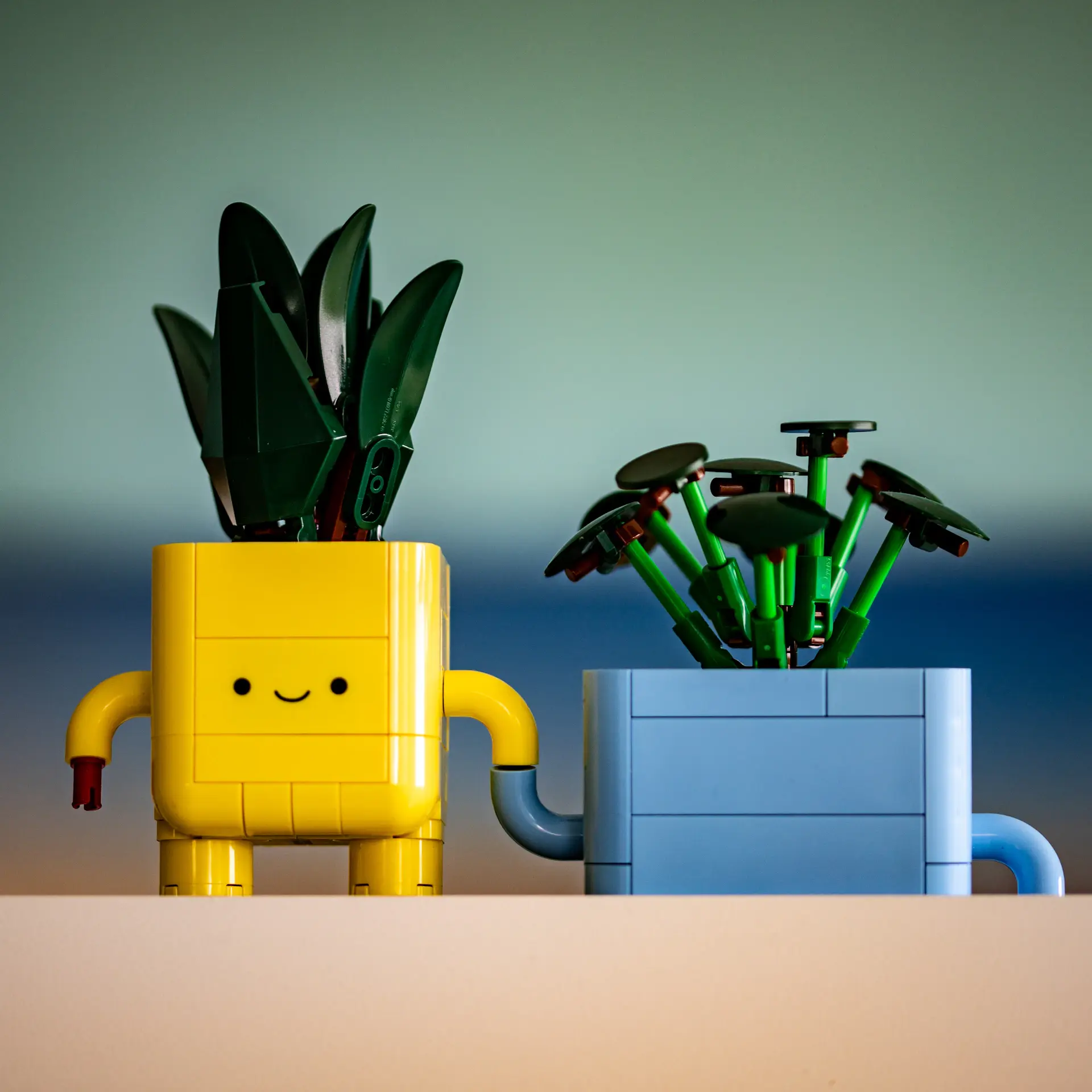Bright office desk with desk plants