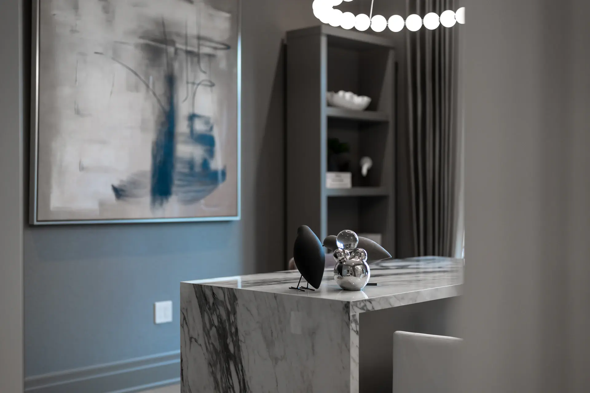 Quiet, light-filled interior of a private residence