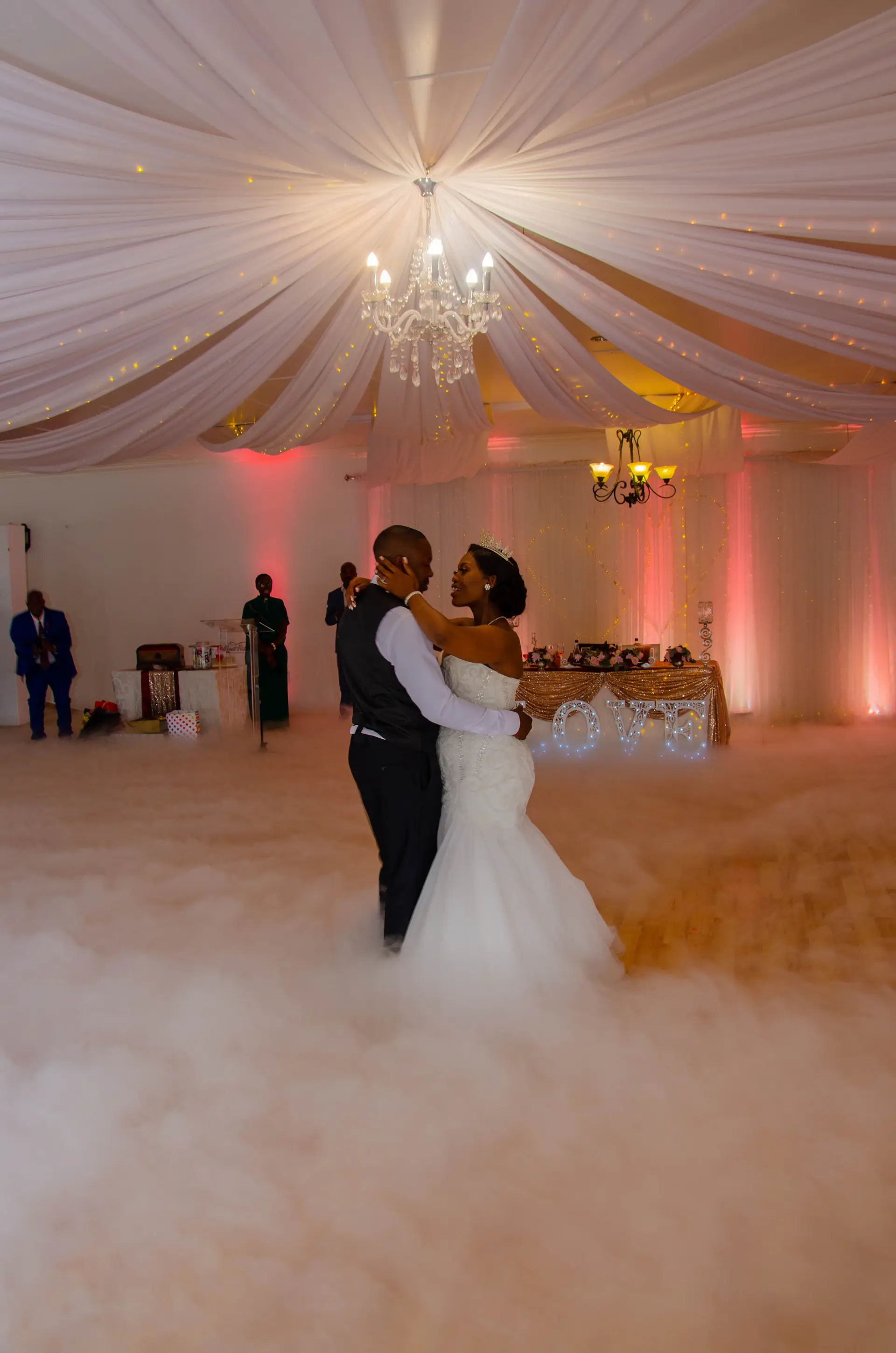 First dance under chandeliers