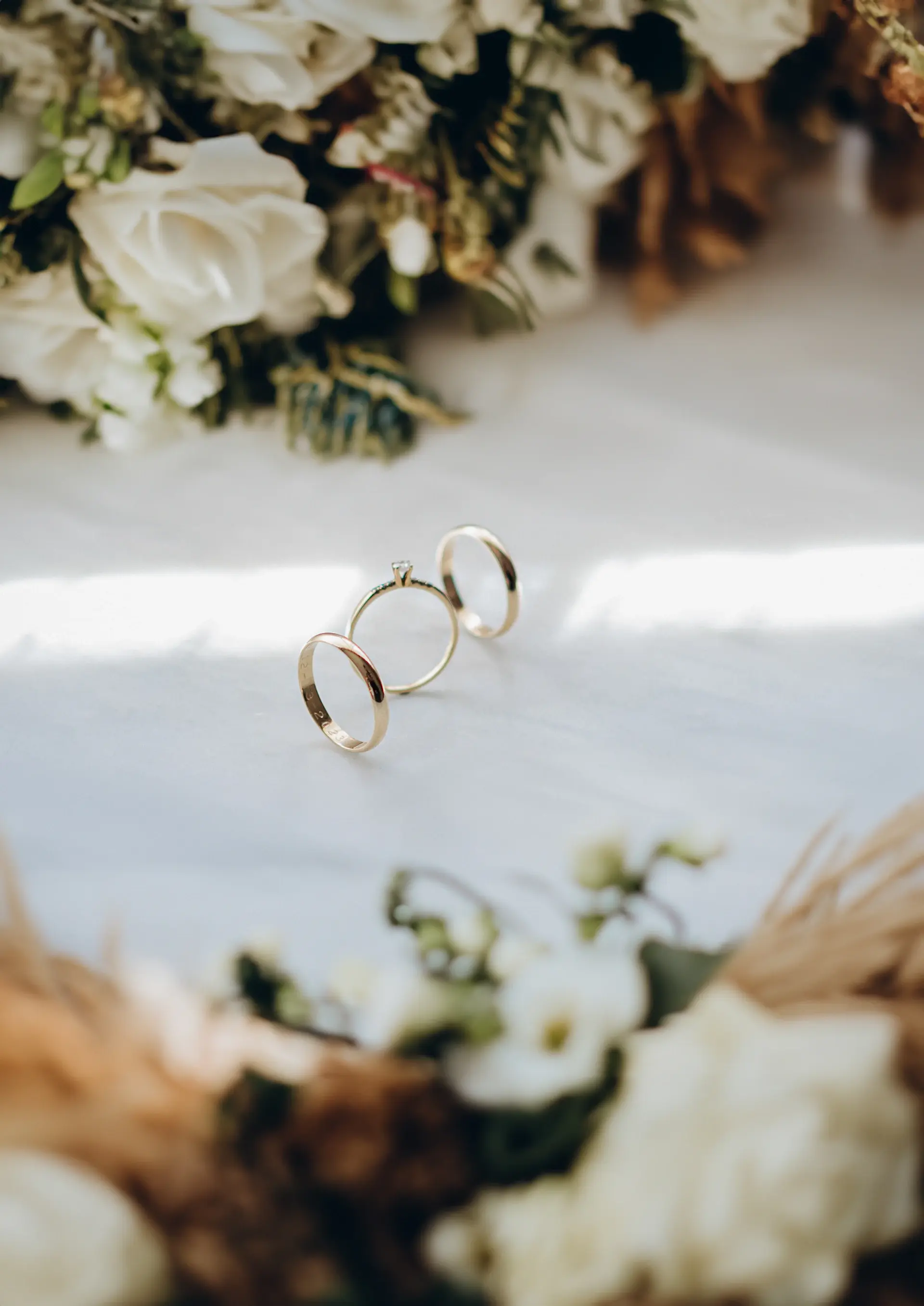 Wedding rings on velvet