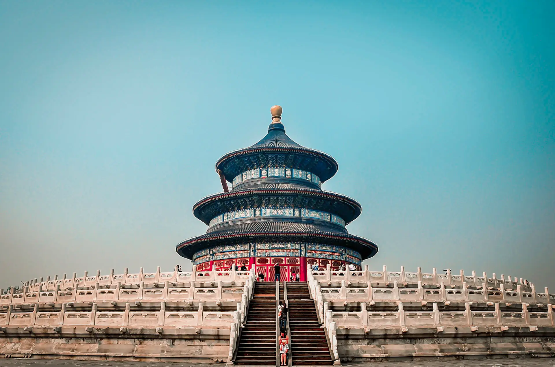 Beijing skyline with the Temple of Heaven and modern towers
