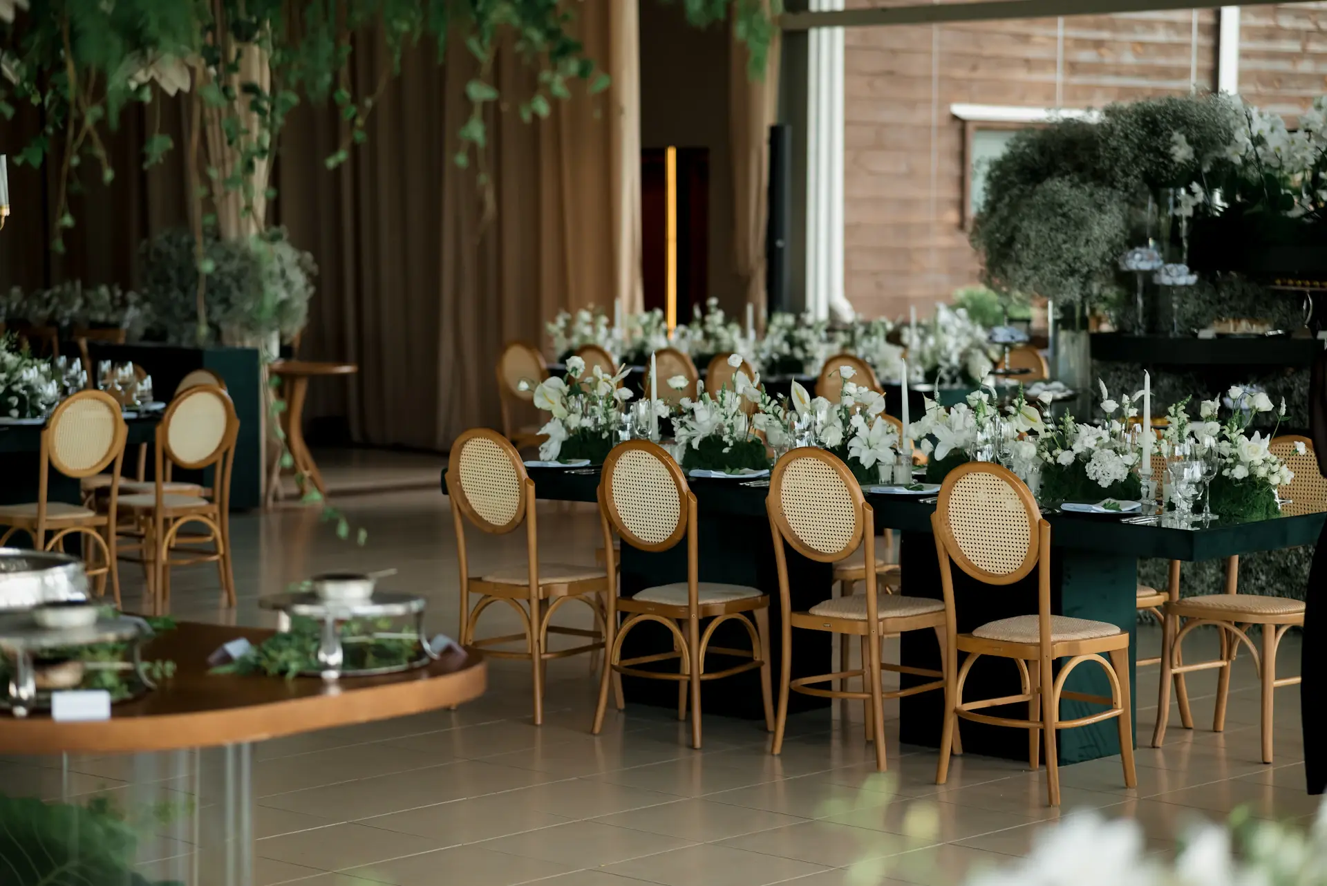 Event space decorated with rented plants