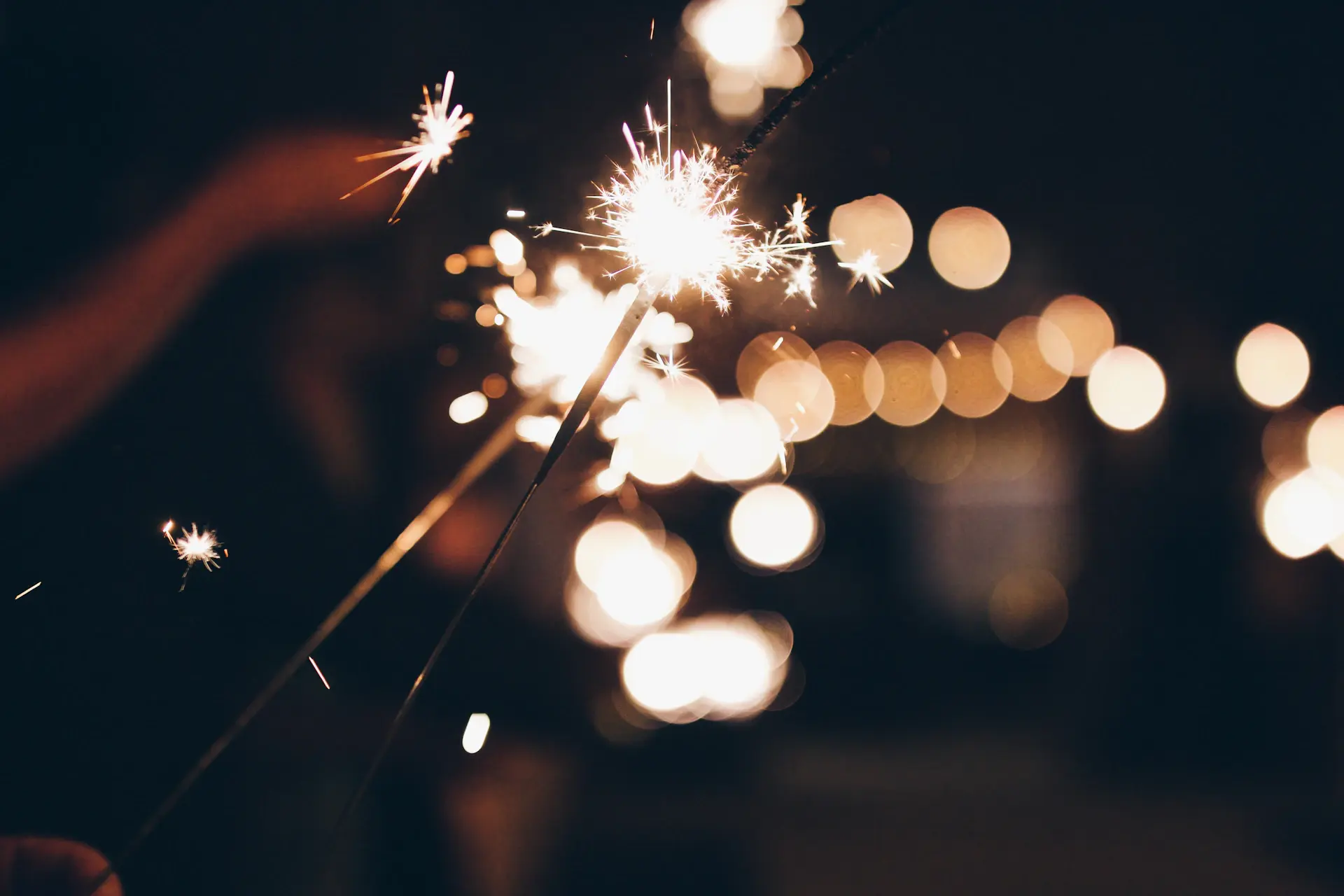 Sparkler send-off at midnight outside the palace