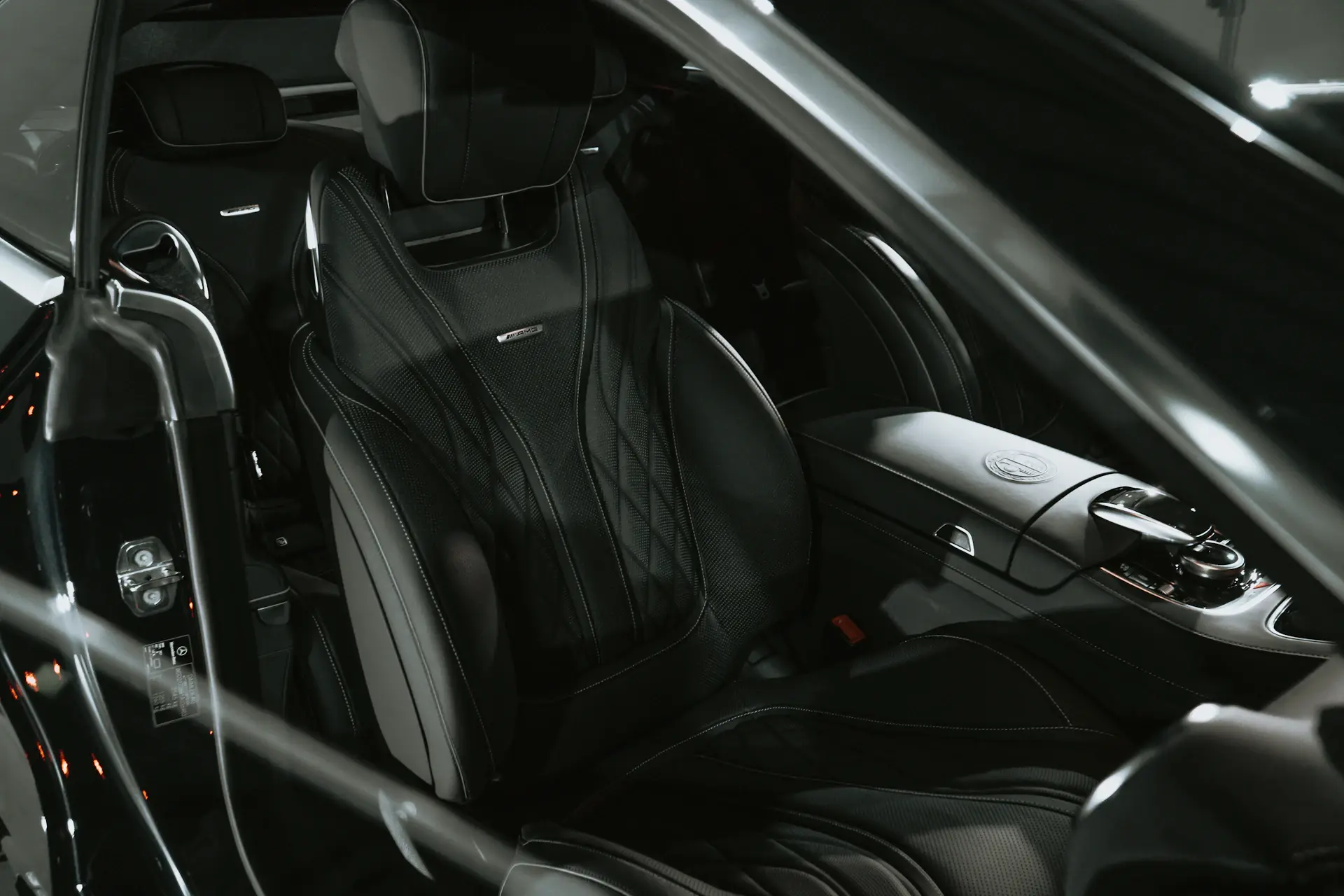 Detail of an acoustically engineered luxury car cabin