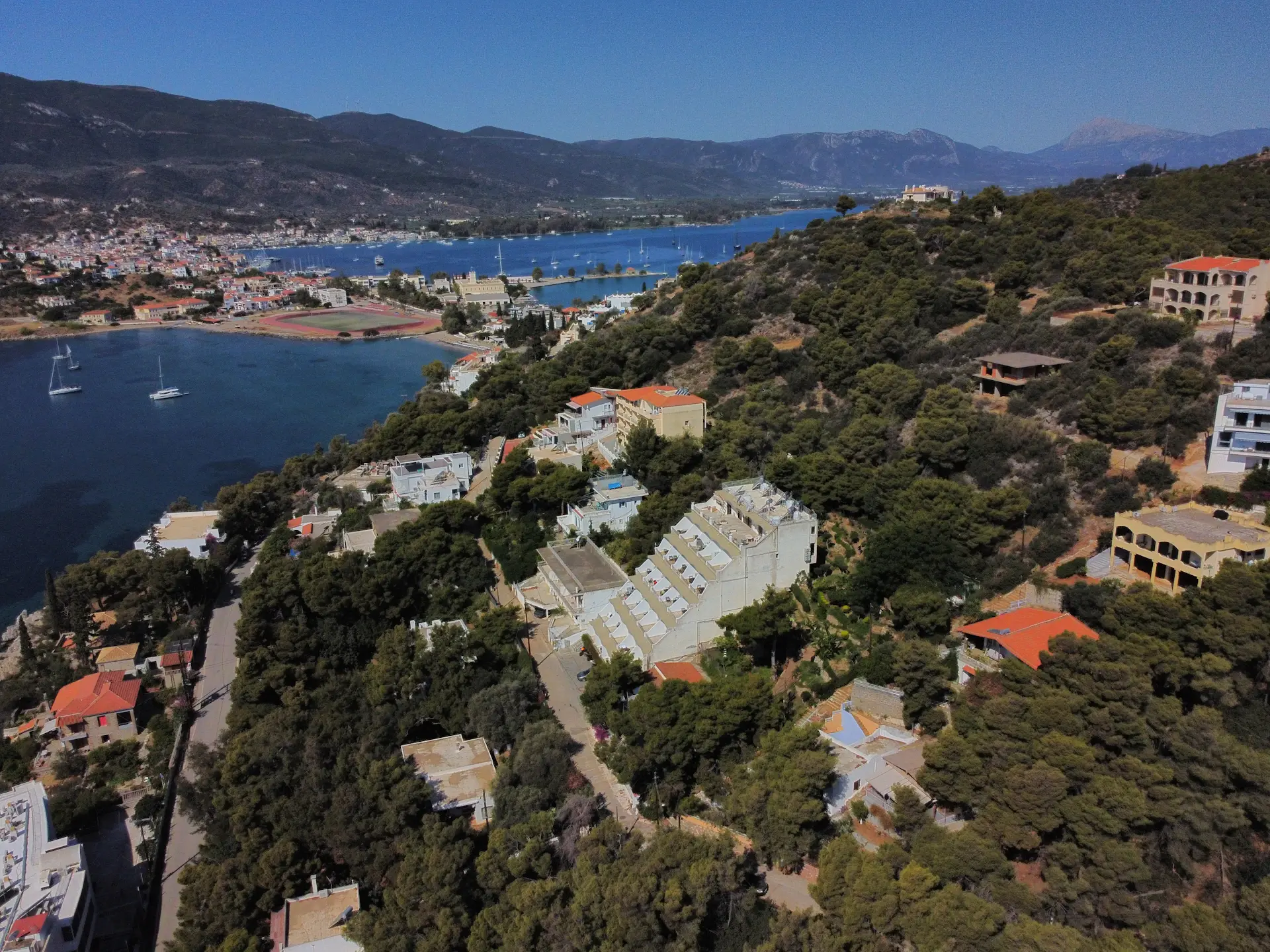 Hillside estate overlooking the bay