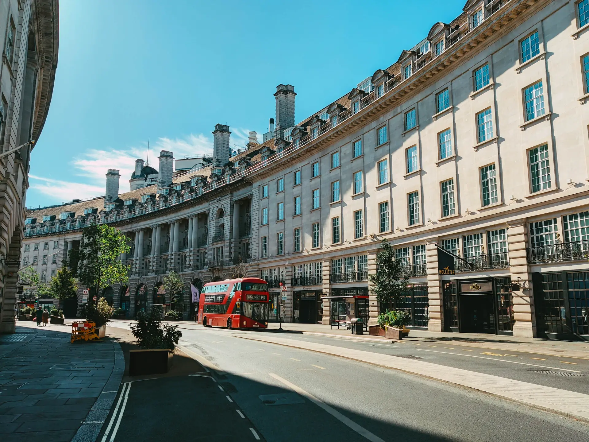 White-stucco terrace facades along a Belgravia street