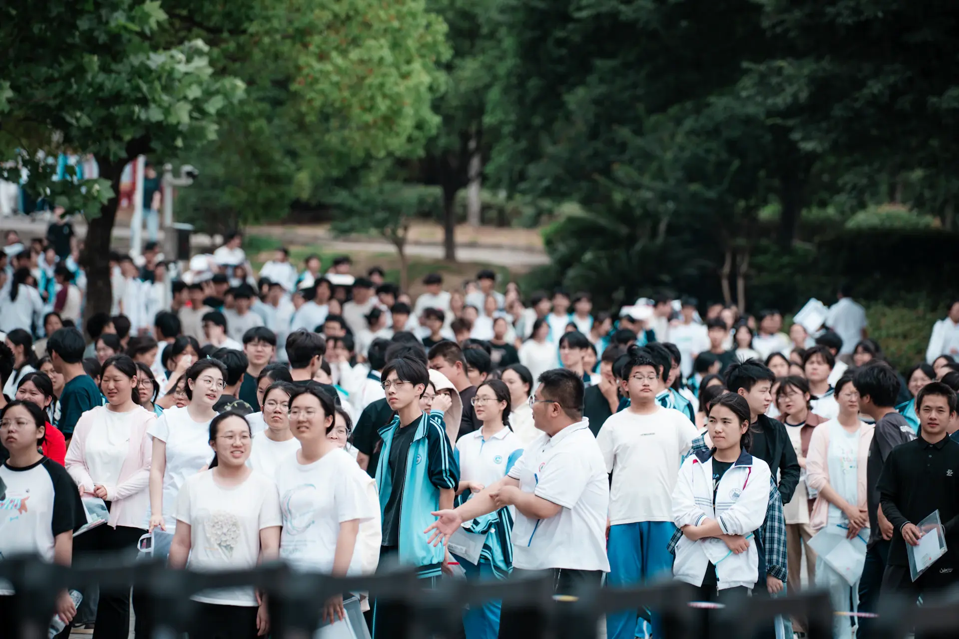 Students at a Chinese university campus