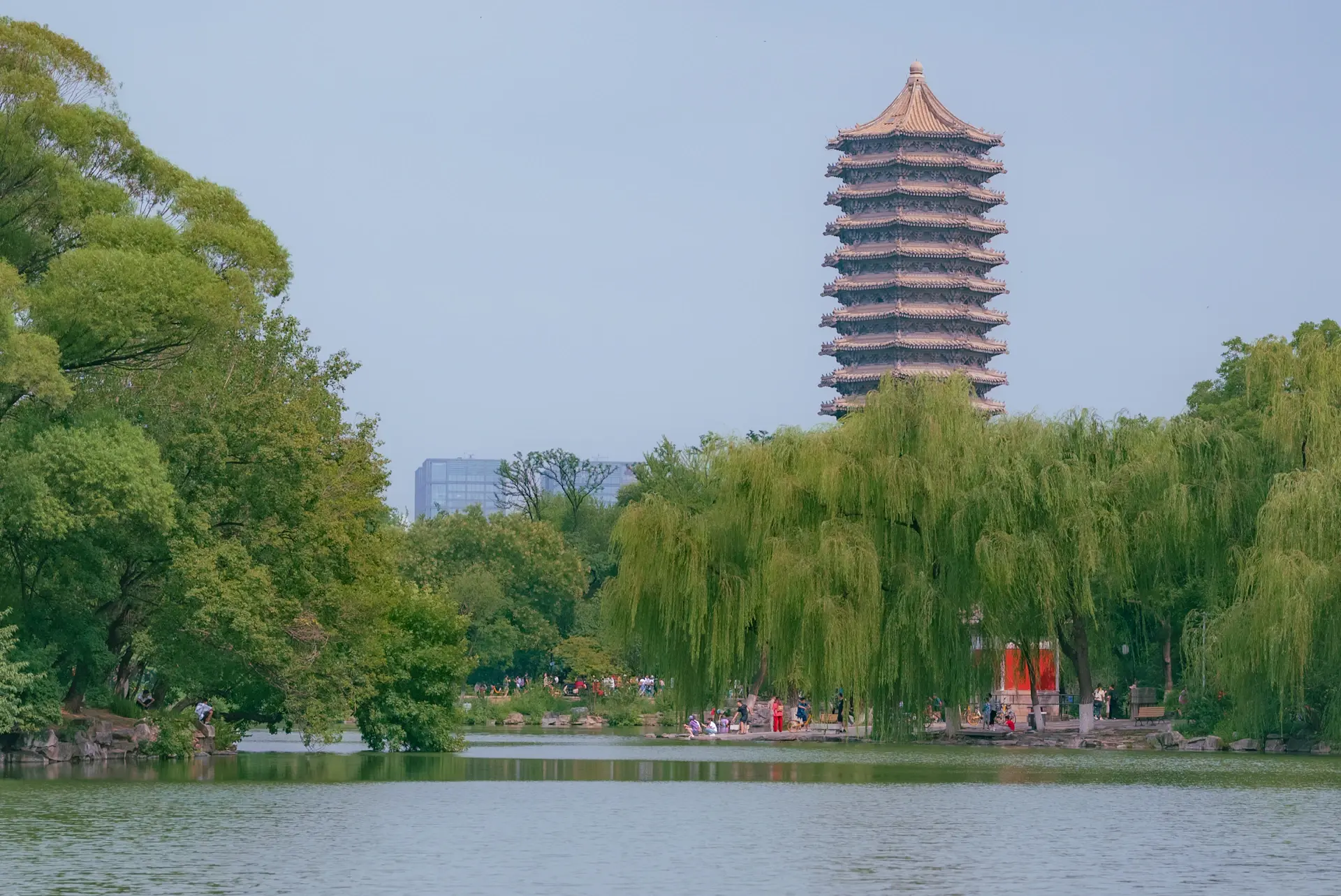 Peking University lake and pagoda