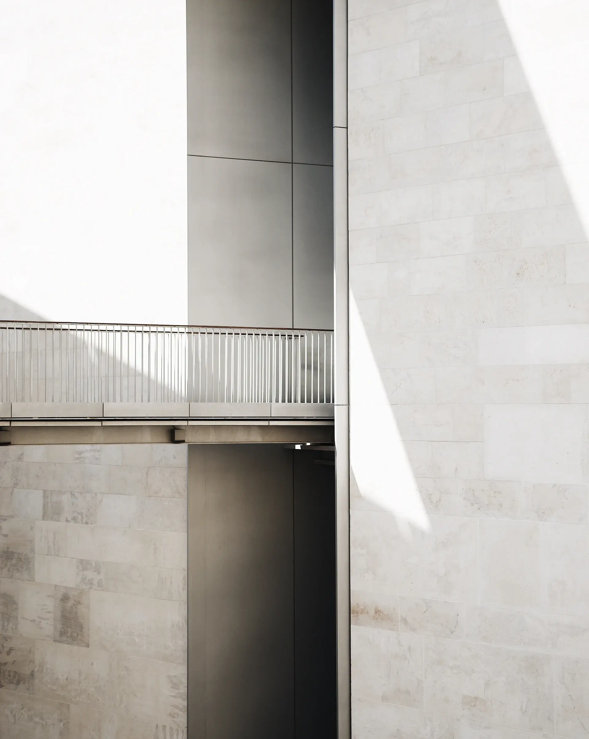 An architect's detail of stone and steel