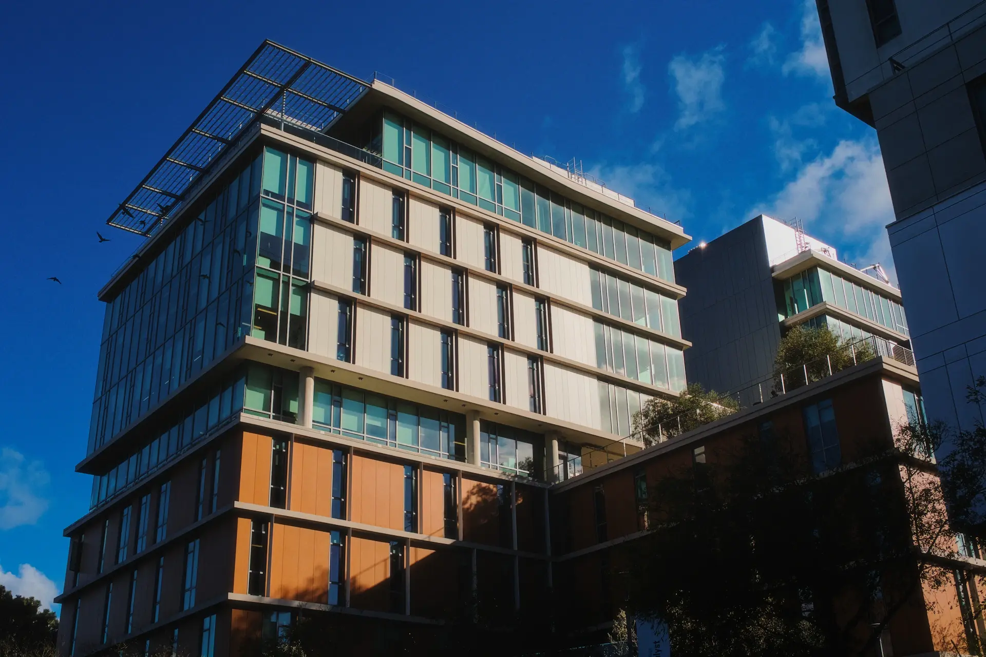 Modern university campus in California